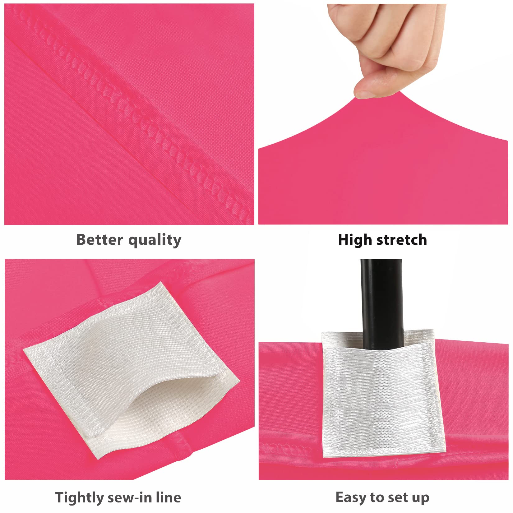 Bddc Table Covers For 8 Foot Tables, Fuchsia Washable And Wrinkle Resistant Stretch Tablecloths Rectangle 8Ft For Events, Weddin