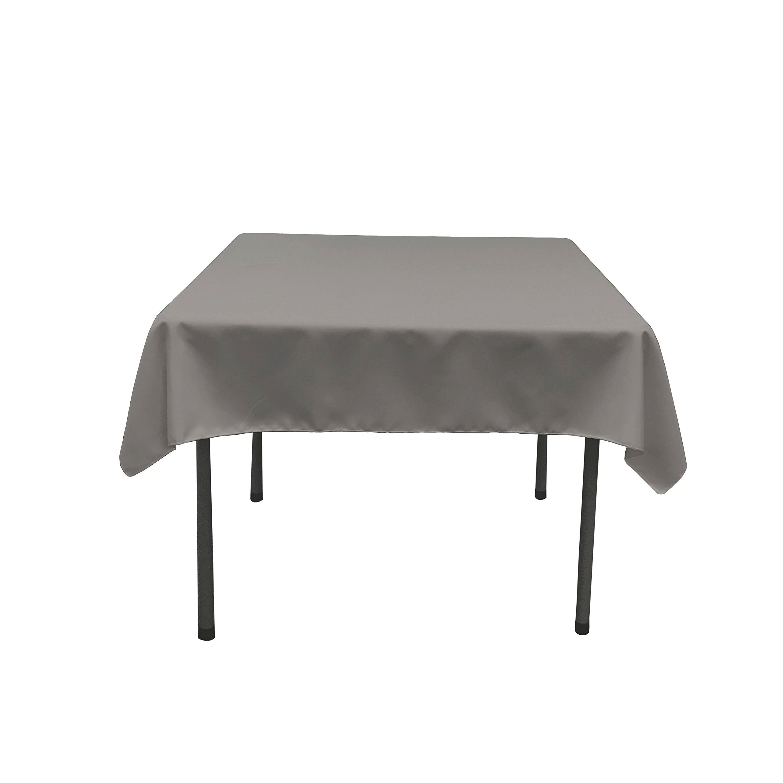 LA Linen Polyester Poplin Square Tablecloth  58 by 58-Inch  Dark Gray