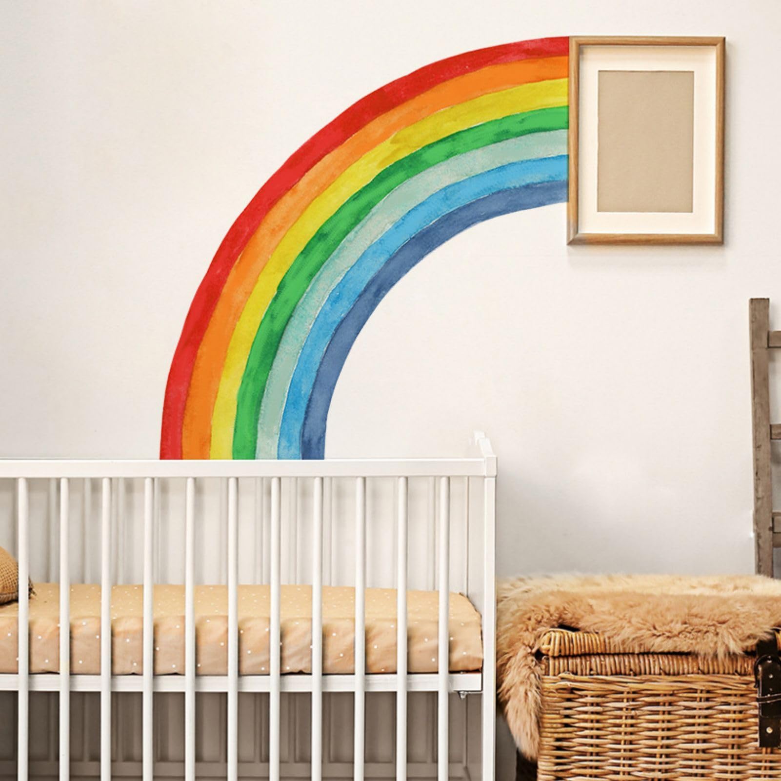 Eutecado Rainbow Wall Sticker - Large Removable Vinyl Decals for Girls Room, Nursery, Bedroom, Living Room, Model CDW028A