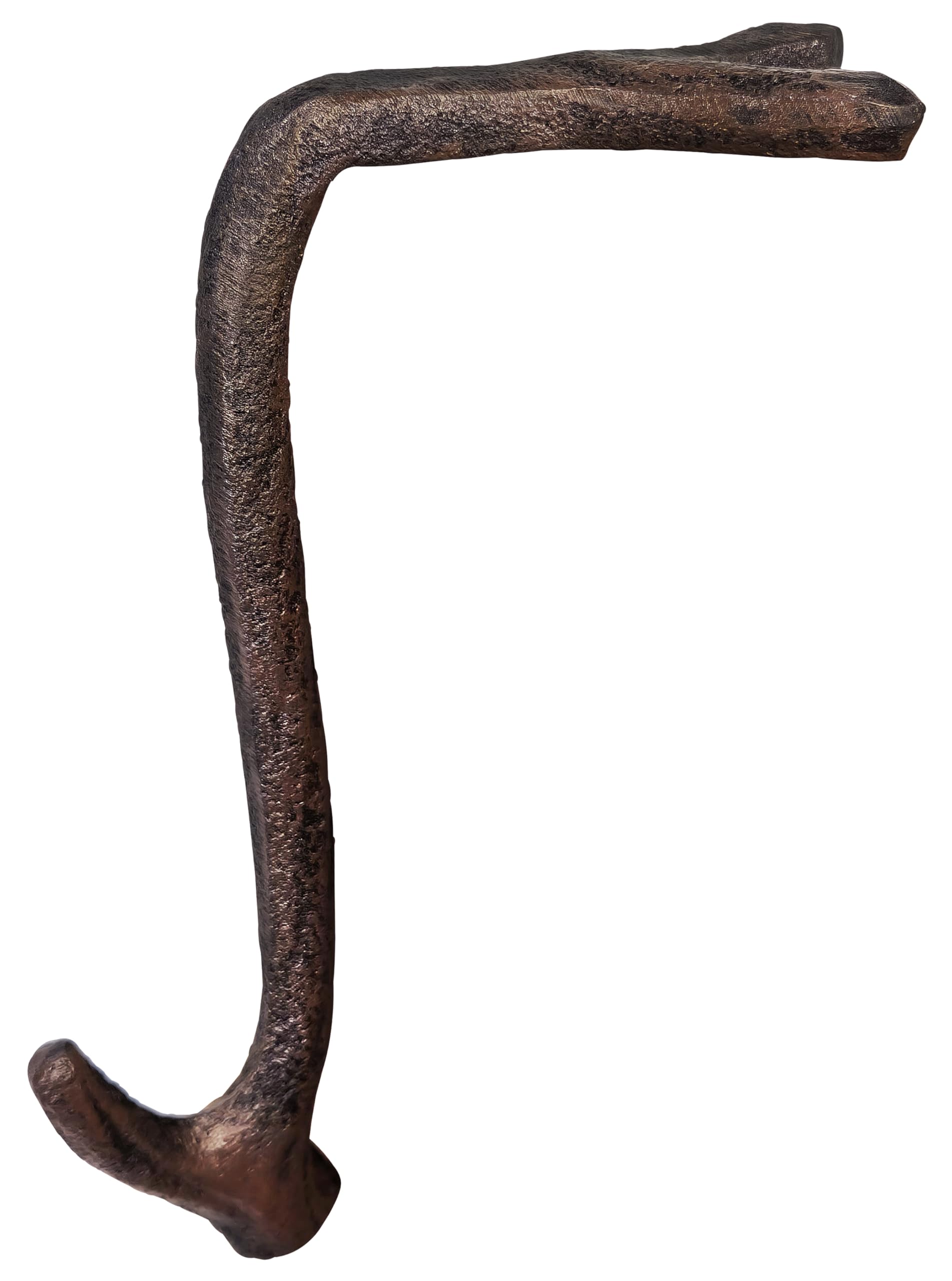 Lulu Decor,100% Cast Iron 8 Brown Straight Branch Stocking Holder for mantle Holds Up to 9 lbs Low Profile Design with Rubber Gr