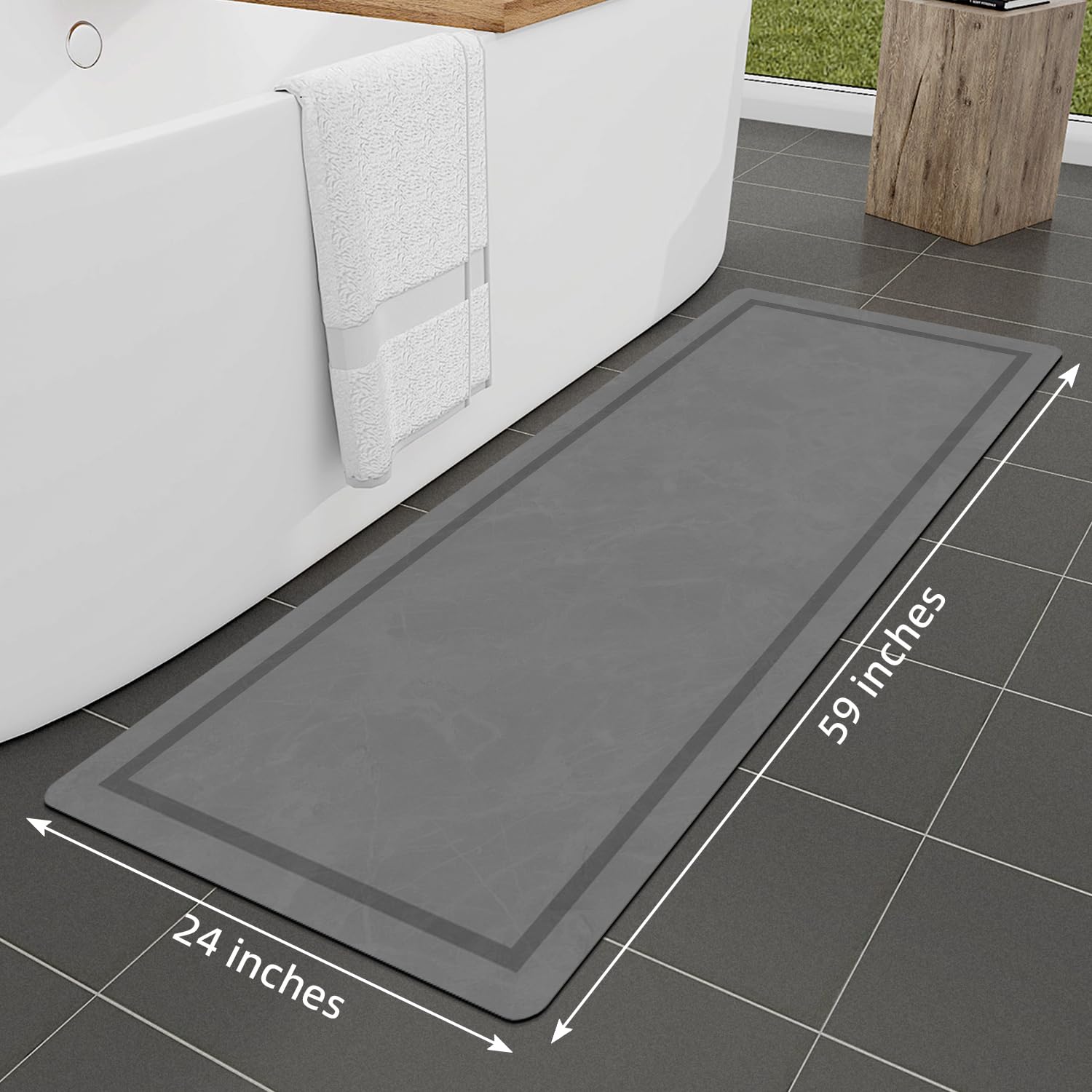 Chakme Quick Dry Bath Mat, Ultra Thin Bath Mat Non Slip Absorbent Bath Mats For Bathroom Floor Mat Fit Under Door For Bathroom M