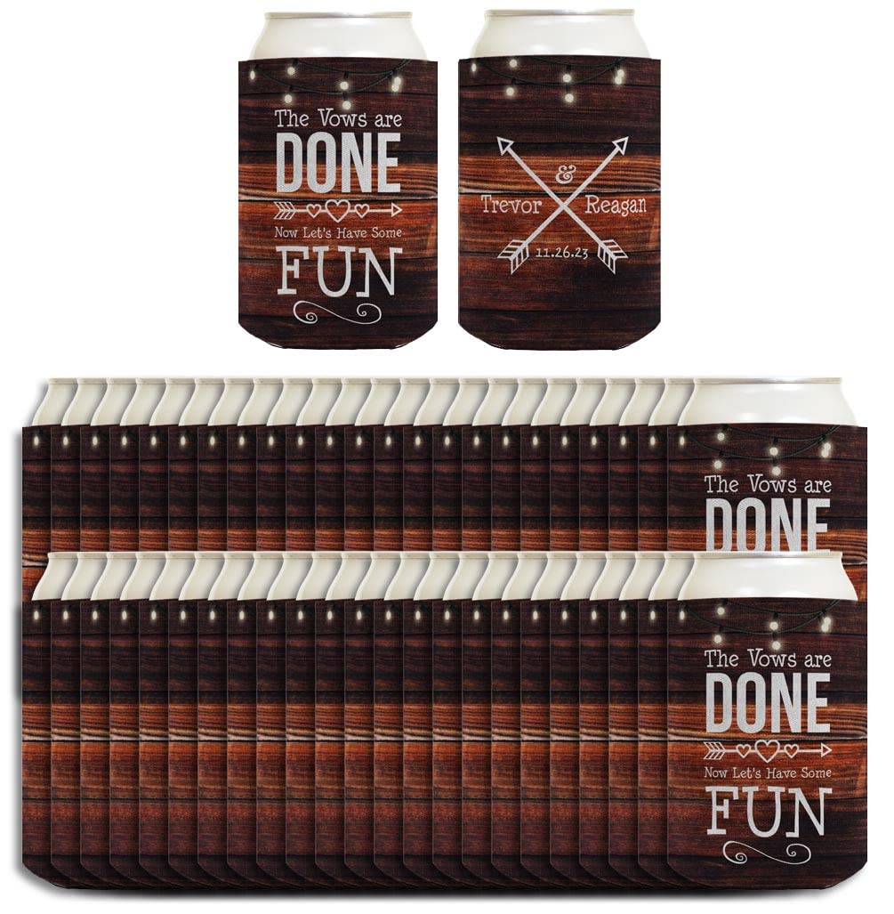Personalized Wedding Party Favor Vows Done Have Fun Custom Names 96-Pack Standard Can Drink Thermocooler