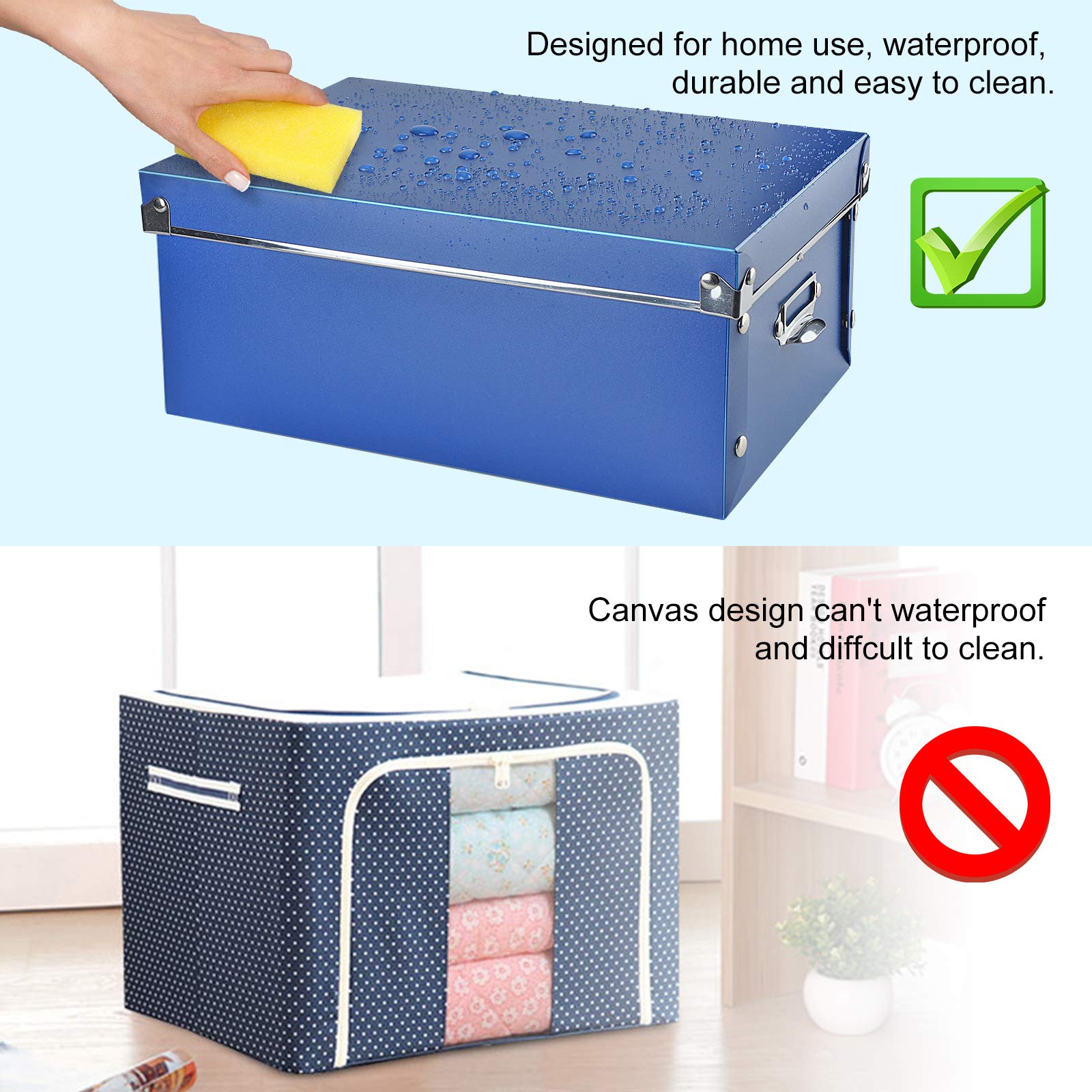 Seekind Photo Boxes Storage, Storage Boxes With Lids And Handles, 3 In 1 Set, Multiple Size(Smallmediumlarge) Plastic Box For Ph
