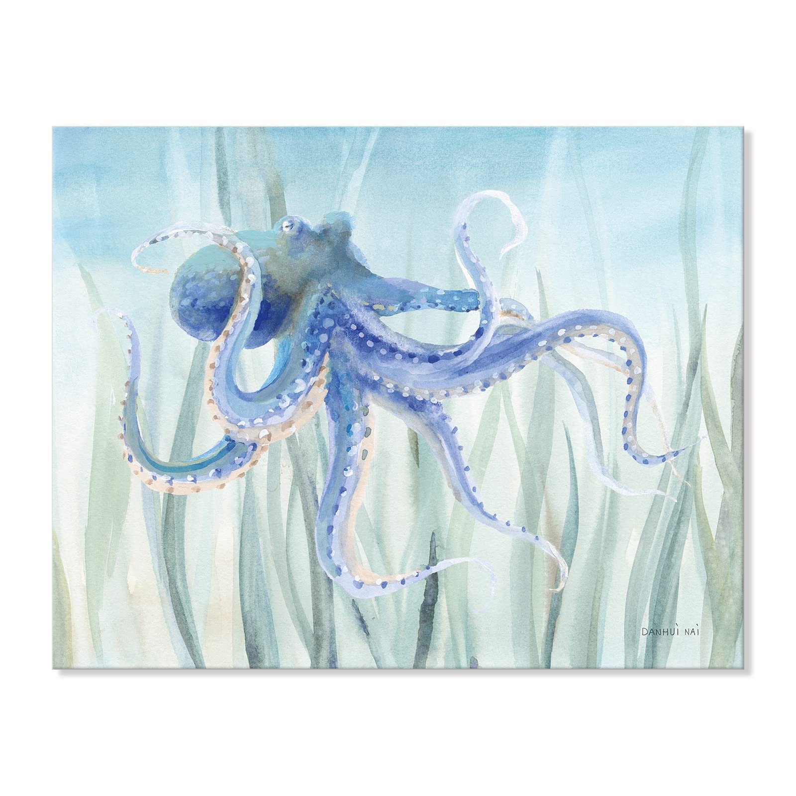 Ocean Wall Decor Under The Sea Blue Octopus Canvas Wall Art For Bathroom Coastal Decor For Home Nautical Prints For Bedroom Bath