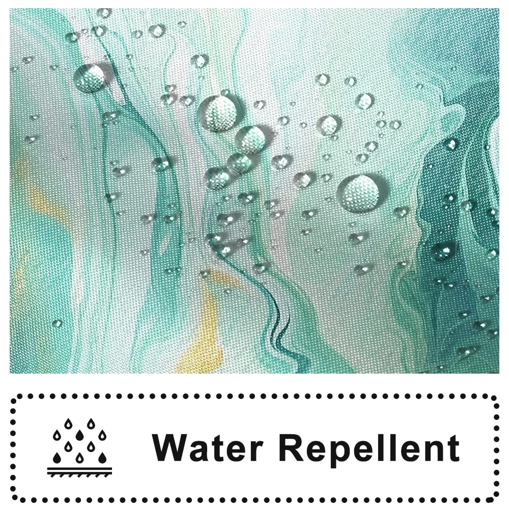 Ruelvth Green Shower Curtain, Modern Turquoise Marble Shower Curtain For Bathroom Aesthetic Ink Texture Waterproof Fabric Shower