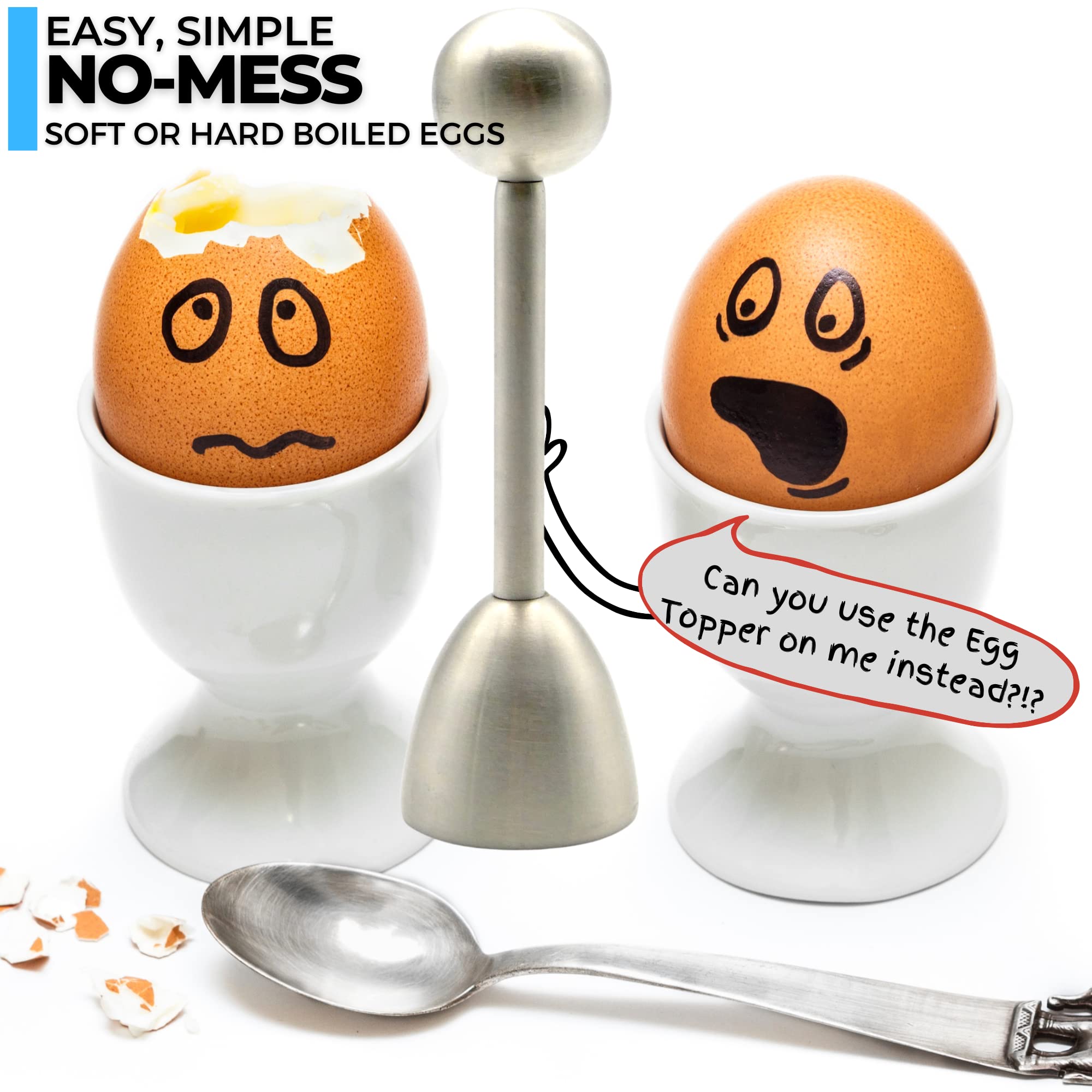 Ico Stainless Steel Egg Topper And Perfect Egg Opener For Soft Boiled Eggs, Egg Cracker For Hard Boiled Eggs