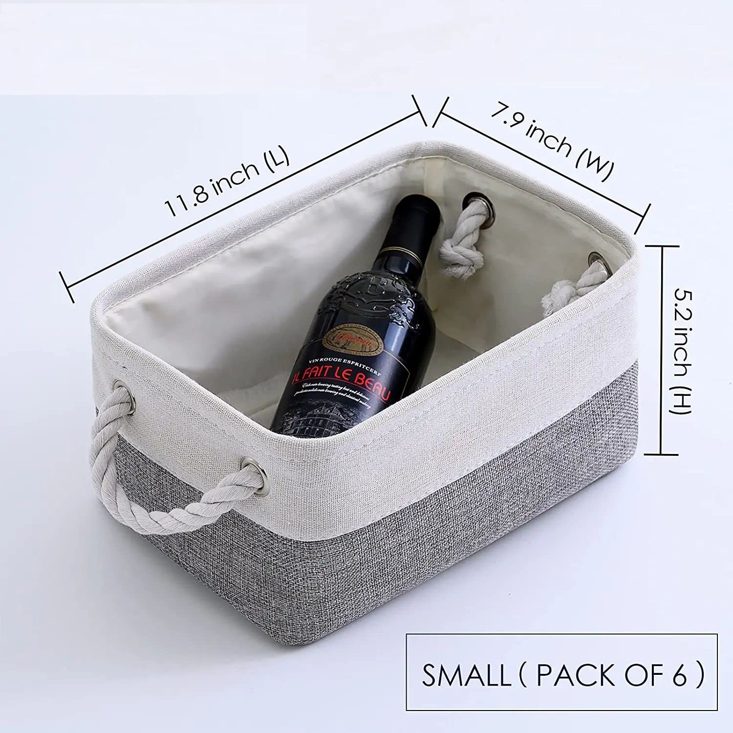 Sacyic Storage Baskets 12X8X5 Inch 10 Pack Fabric Baskets Foldable Storage Bins Decorative Baskets Cloth Storage Baskets Storage