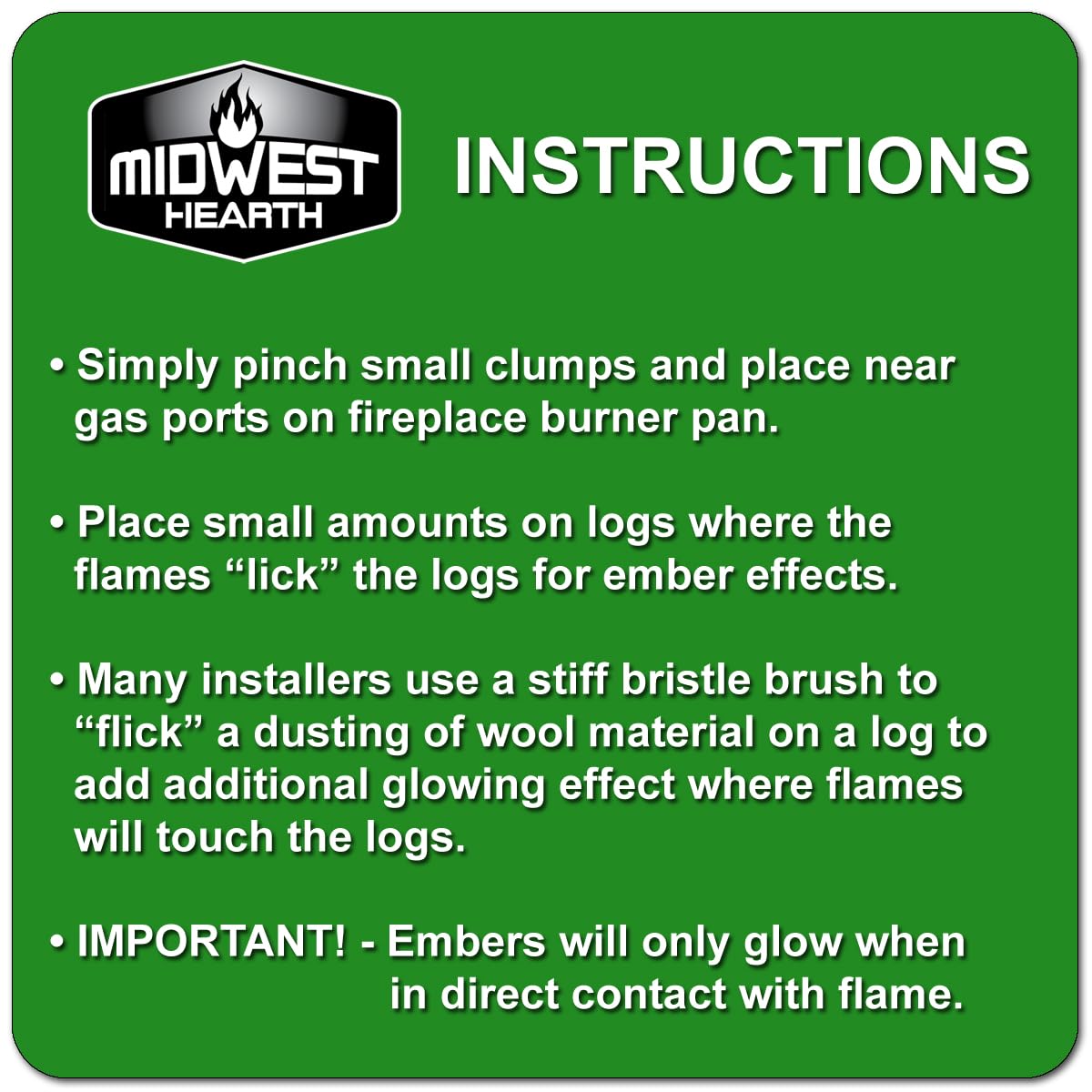 Midwest Hearth Rock Wool for Gas Log - 6 oz. Bag (Pack of 2)