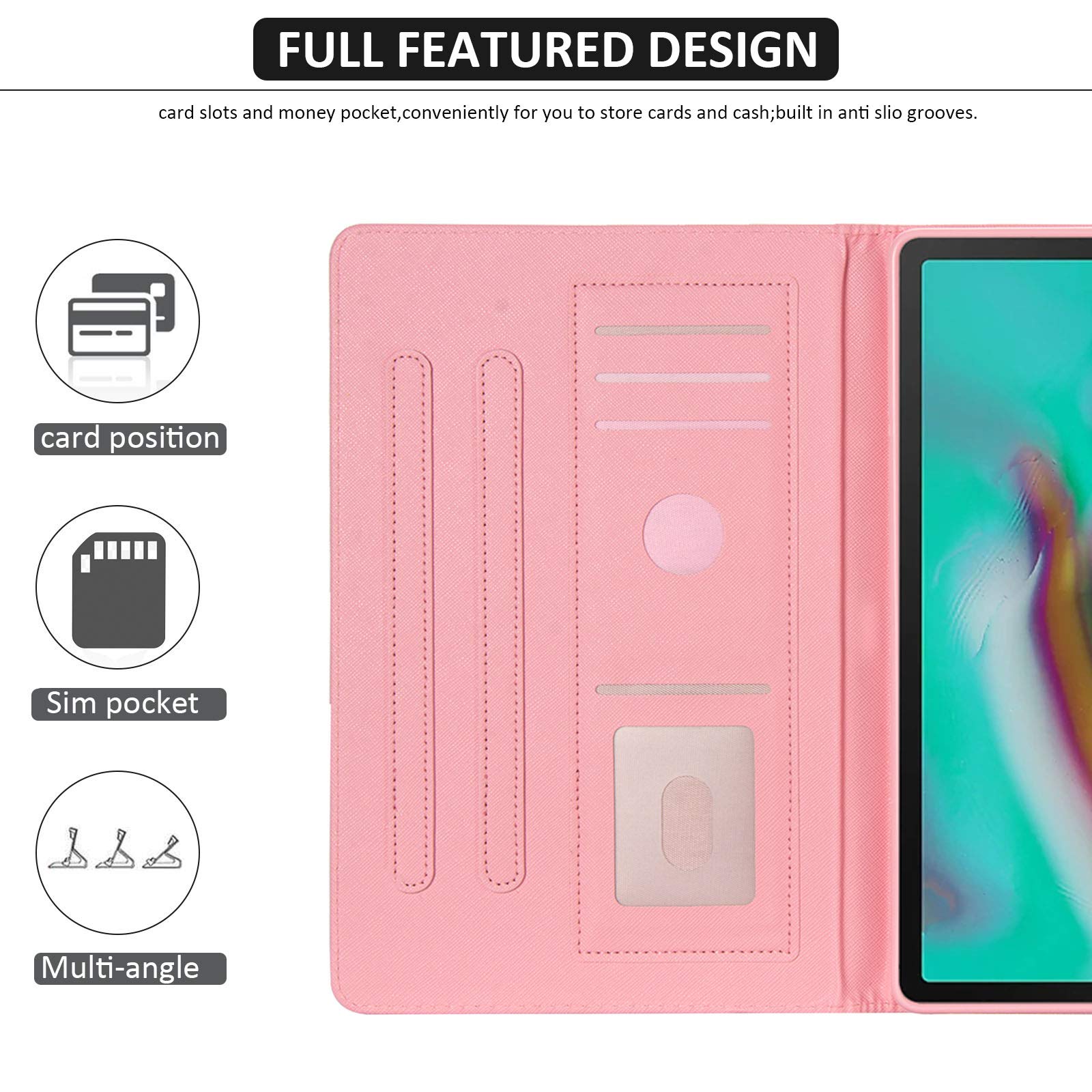 Dteck Case For Samsung Galaxy Tab S5E 105 Tablet Sm-T720T725 2019 Release - Slim Premium Pu Leather Multi-Angle Folio Stand Smar