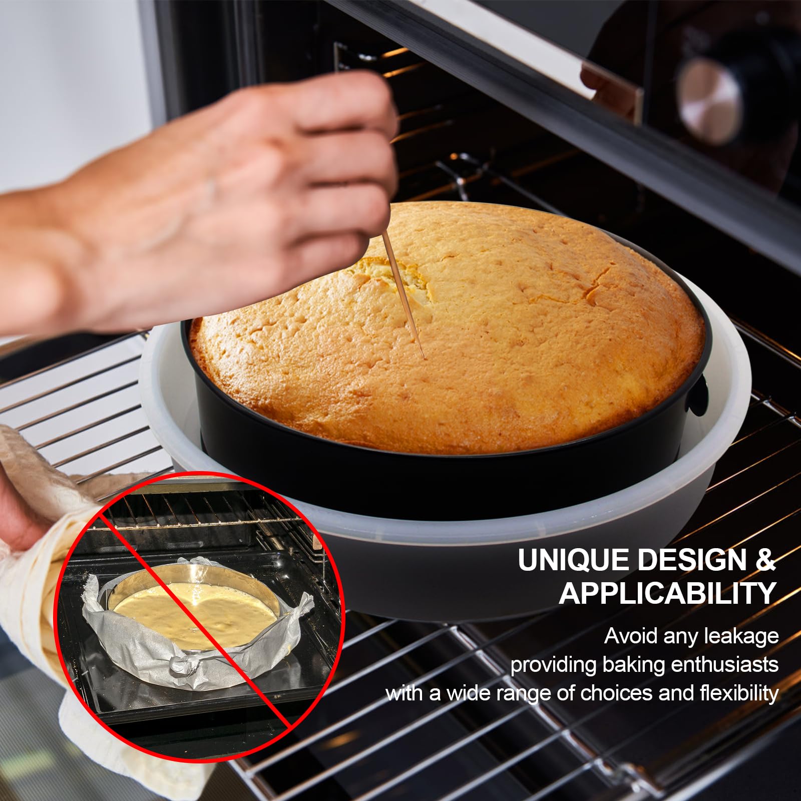Mingqieven Springform Pans, Cheesecake Pan Protector, Springform Pans Accessories,Prevent Water From Entering The Cake Plate, Co