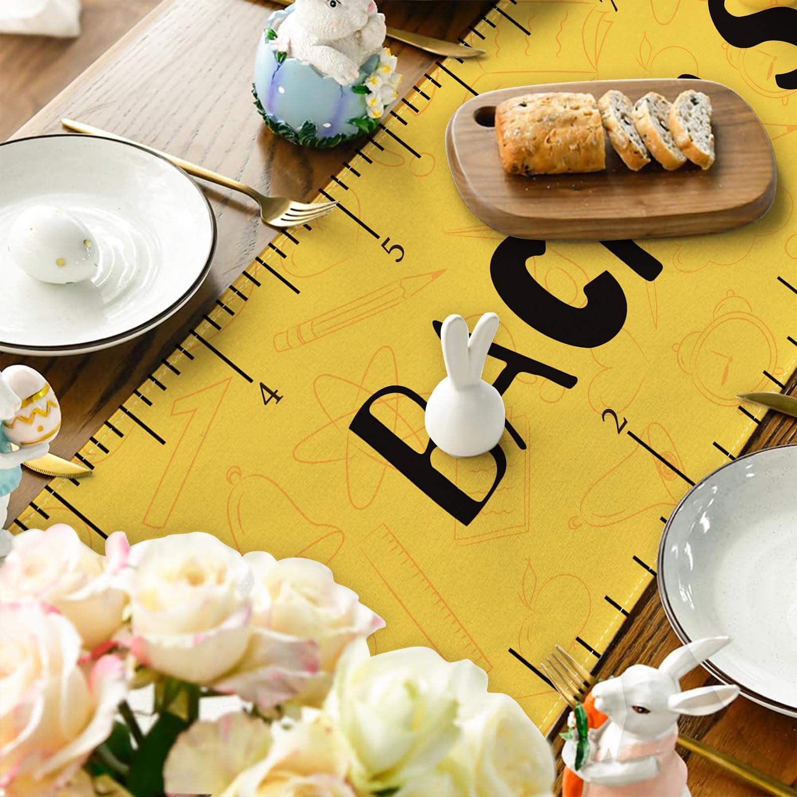 Back To School Decorations Back To School Table Runner First Day Of School Table Cover Apples Colorful Crayons Back To School De