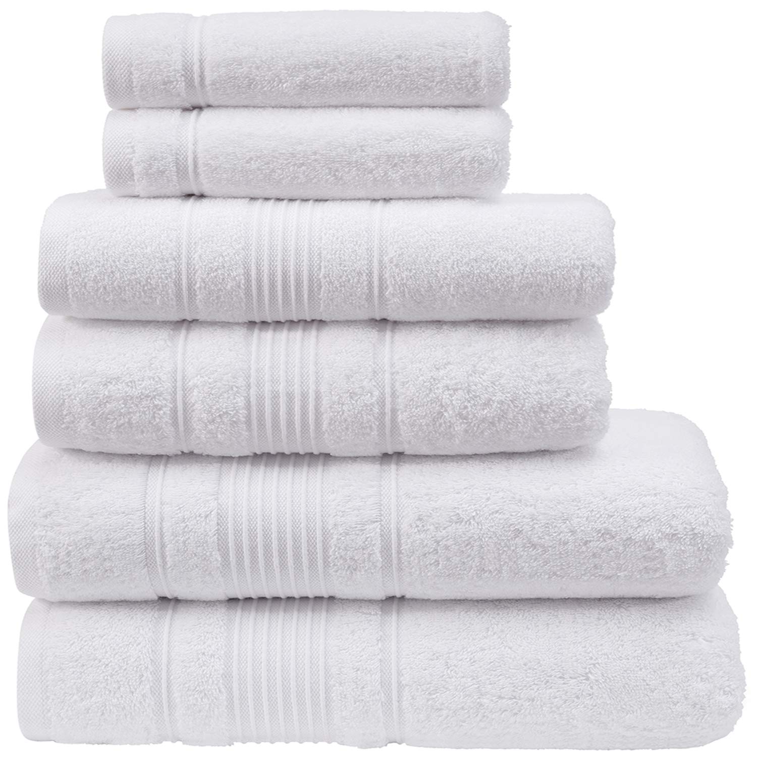 Qute Home 6-Piece Bath Towels Set, 100% Turkish Cotton Premium Quality Bathroom Towels, Soft And Absorbent Turkish Towels, Set I