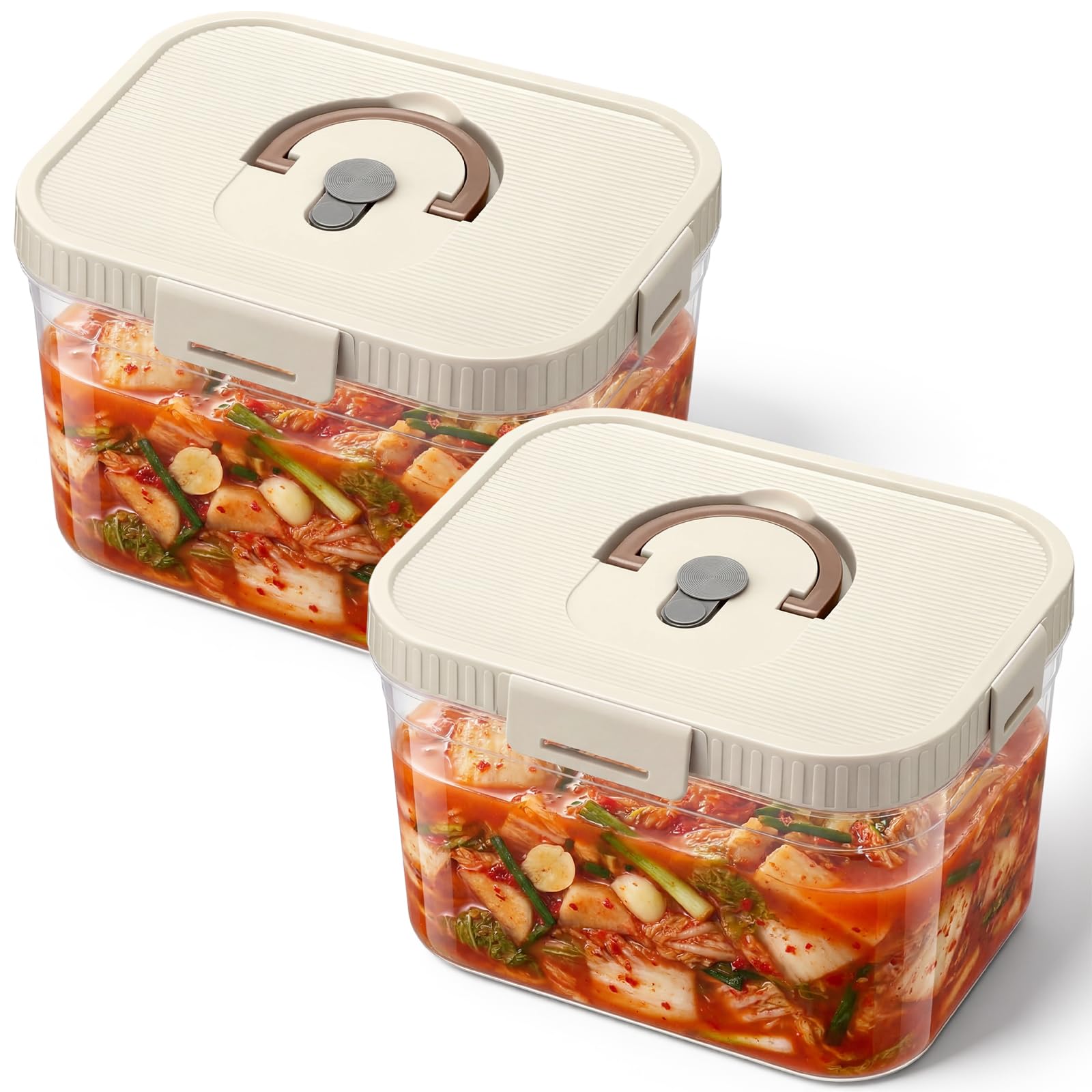 LemonRoad 2 Pack 1gal/3.75l Kimchi Container with Airtight Lids