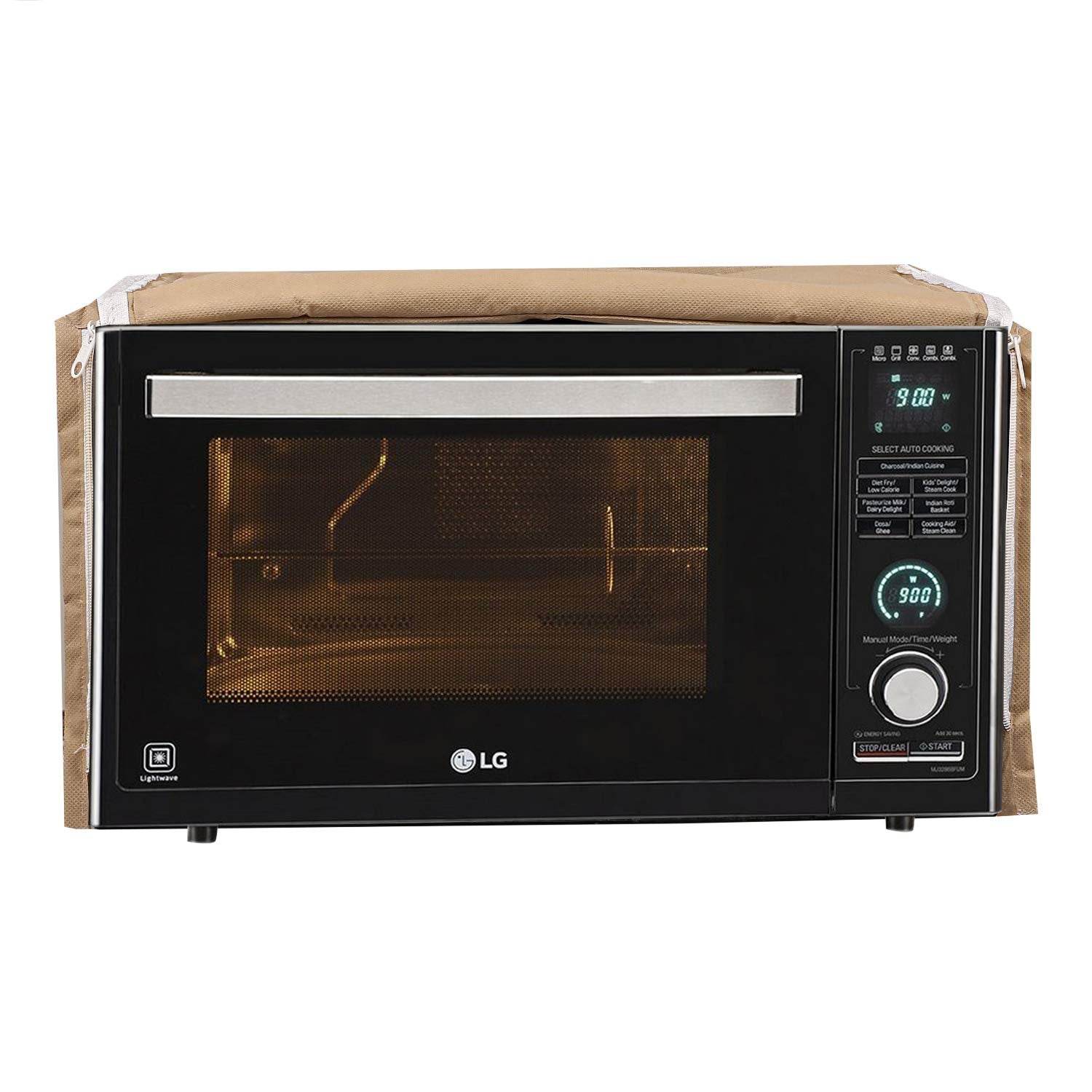 Kuber Industries Cotton 1 Piece Microwave Oven Cover 20 Ltr (Gold) -Ctktc5715