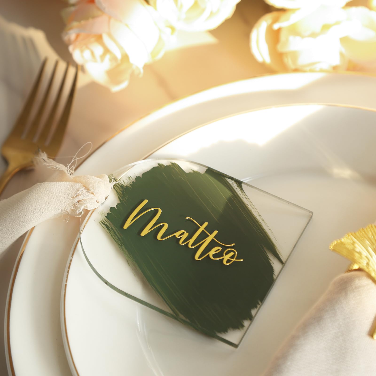 Uniqooo 18 Pcs Clear Arch Acrylic Place Cards, 3.5X3 Inches Diy Blank Half Circle Acrylic Sign, 3Mm Thick Perfect For Wedding Ta