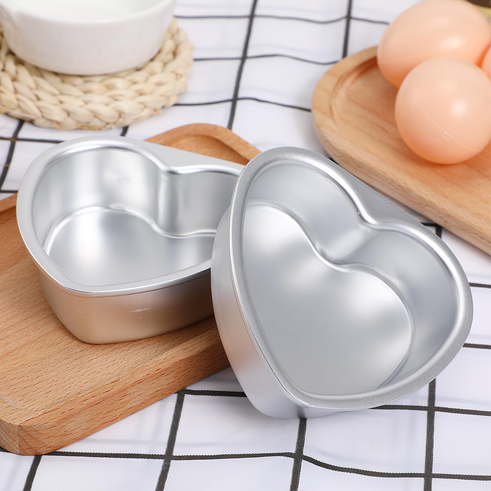 Anneome 2Pcs Heart Cake Heart Shaped Baking Pans Cake Decorating Set Baking Dishes For Oven Mini Pan Cheesecake Baking Molds Che