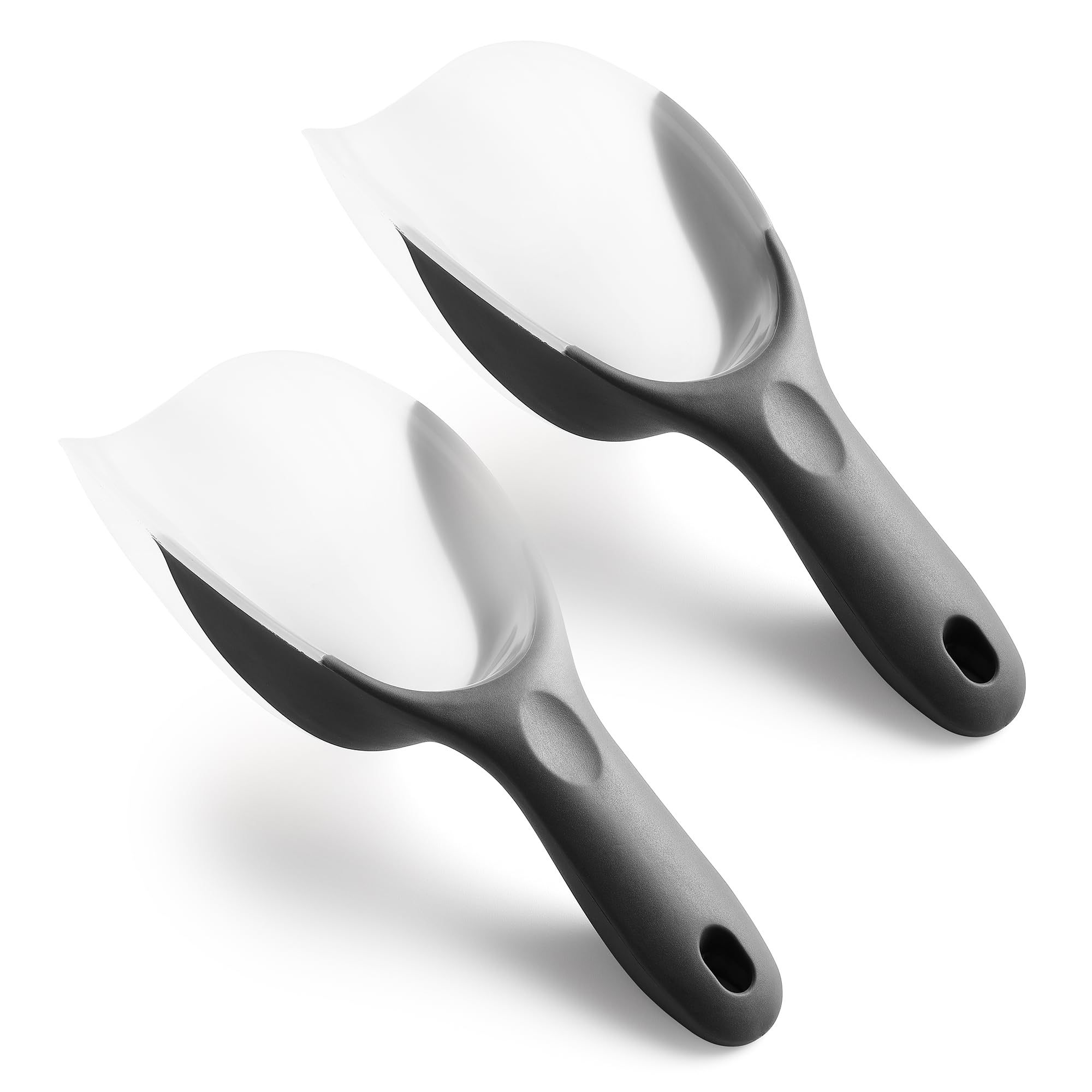 Spring Chef Gray Magnetic Ice Scoop for Freezer, BPA-Free Plastic Scoop with Soft Grip Handle - Dishwasher Safe Food Scooper - K