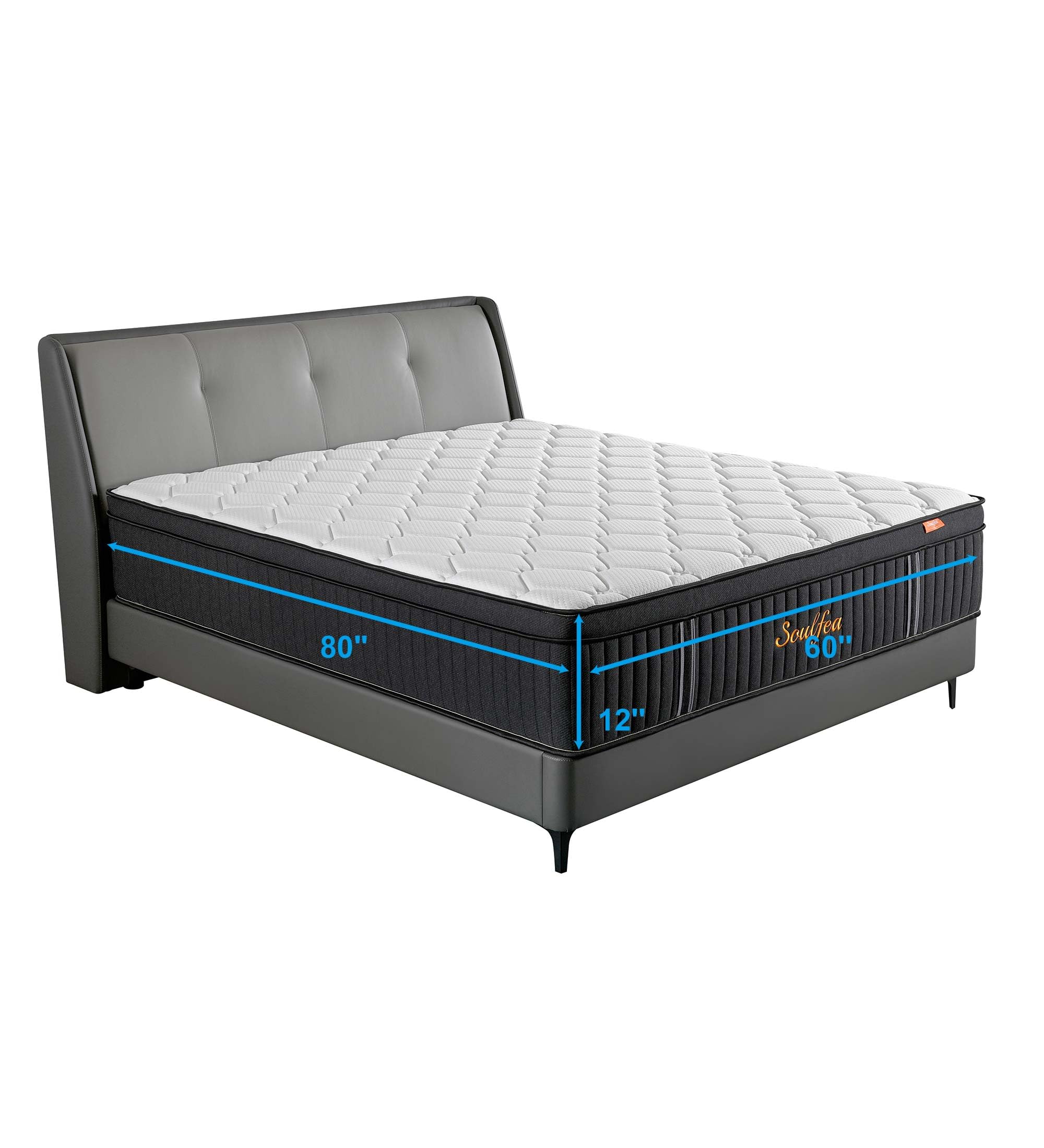 Soulfea Queen Mattress,12 Inch Queen Size Mattresses Memory Foam Hybrid Black Mattress In A Box,With Provide Support And Improve