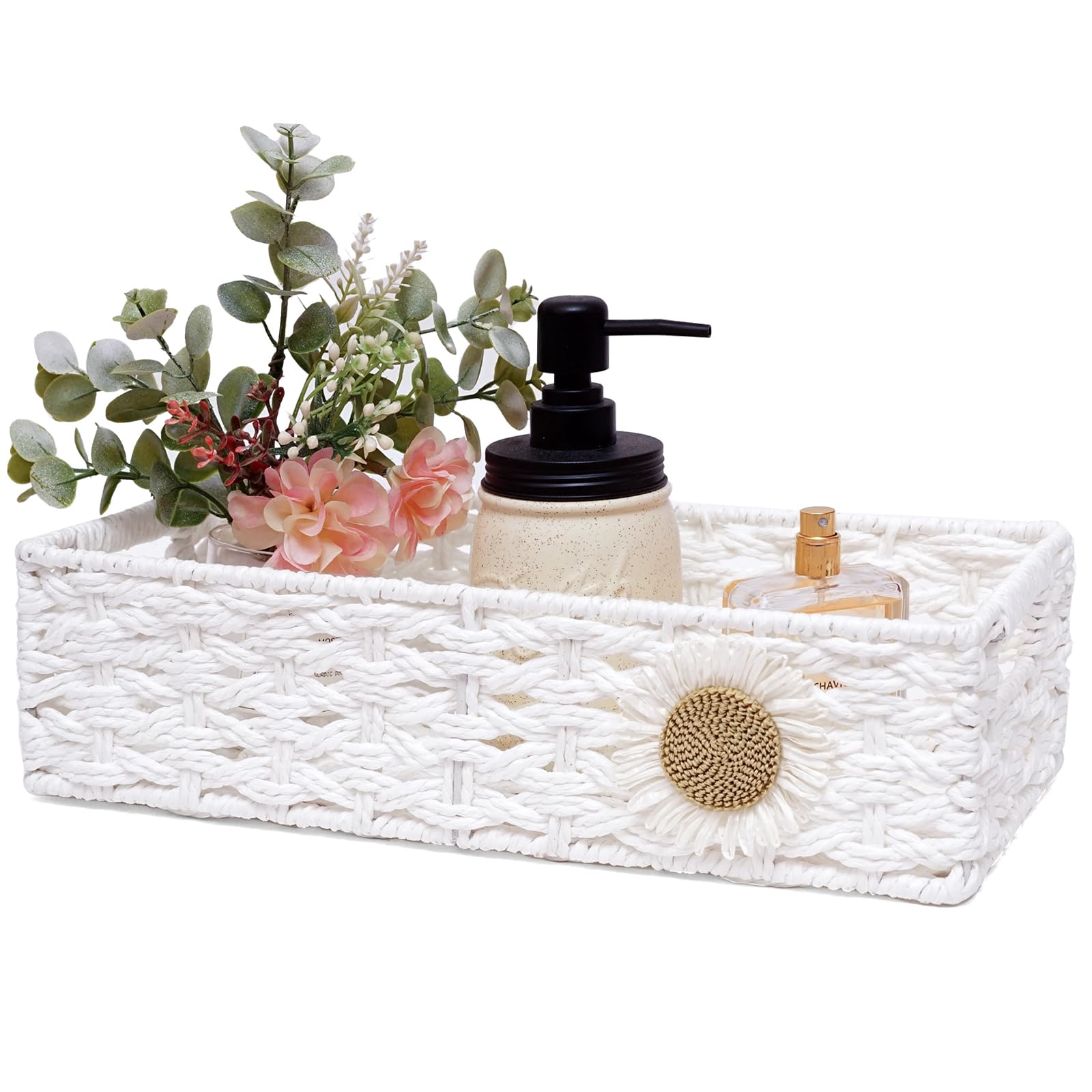 Duoer Toilet Paper Basket For Tank Top Bathroom Decor Baskets For Organizing Bathroom Tray For Counter Storage Basket For Bathro
