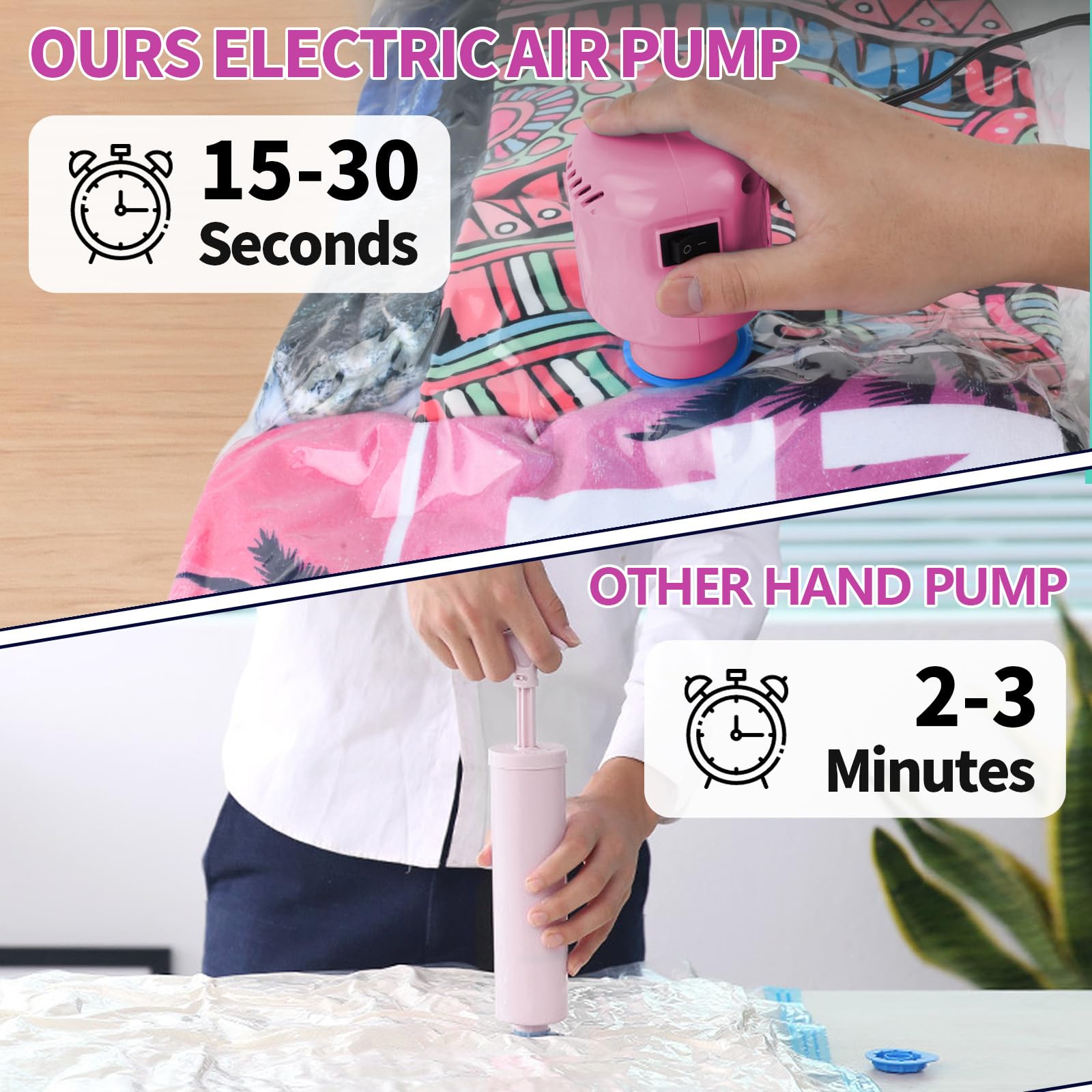 12 Pack Vacuum Storage Bags With Electric Pump, Travel Vacuum Bags(3 Jumbo, 3 Large, 3 Medium, 3 Small) Space Saver Vacuum Stora