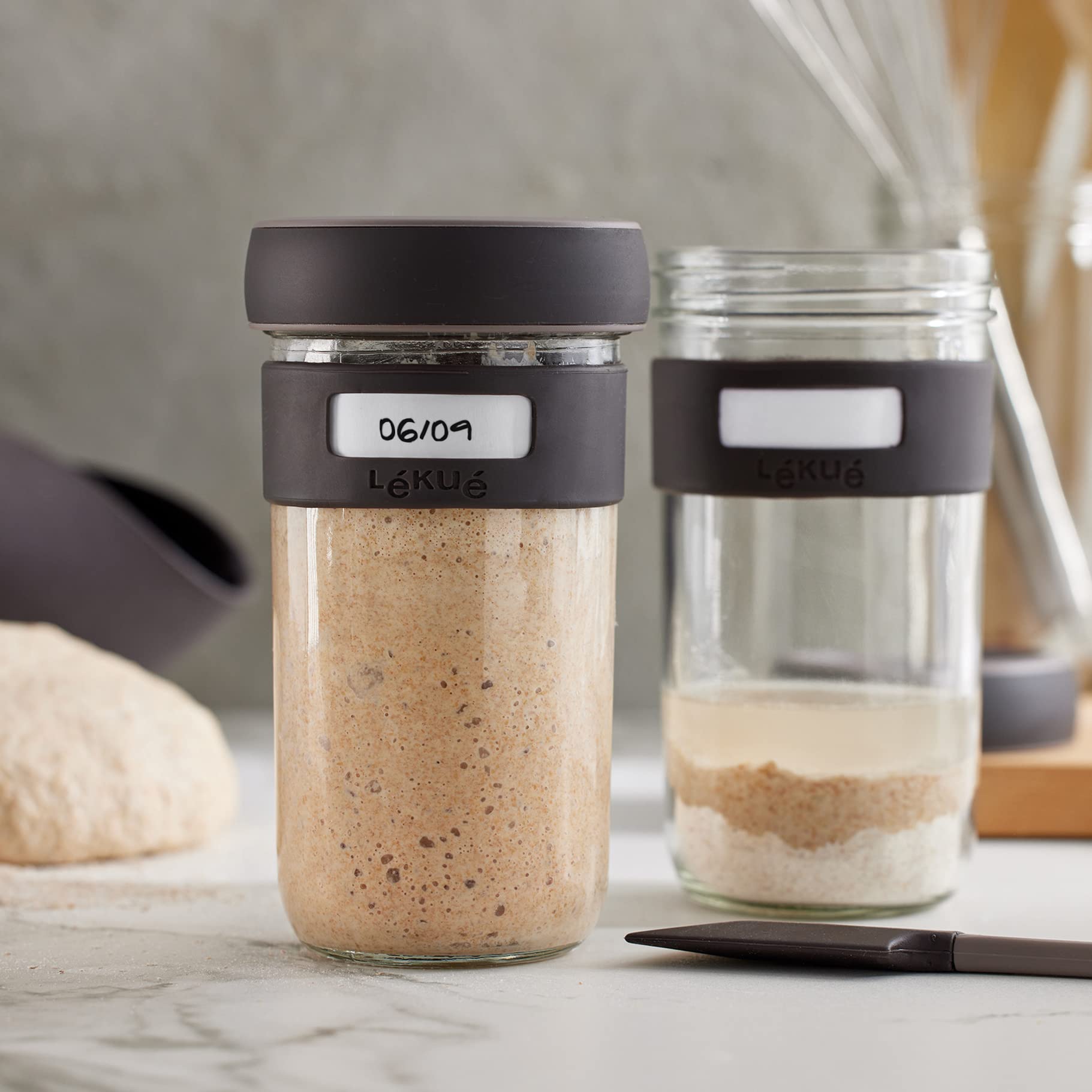 L  Ku   Sourdough Starter Set, 6 Piece, Clear
