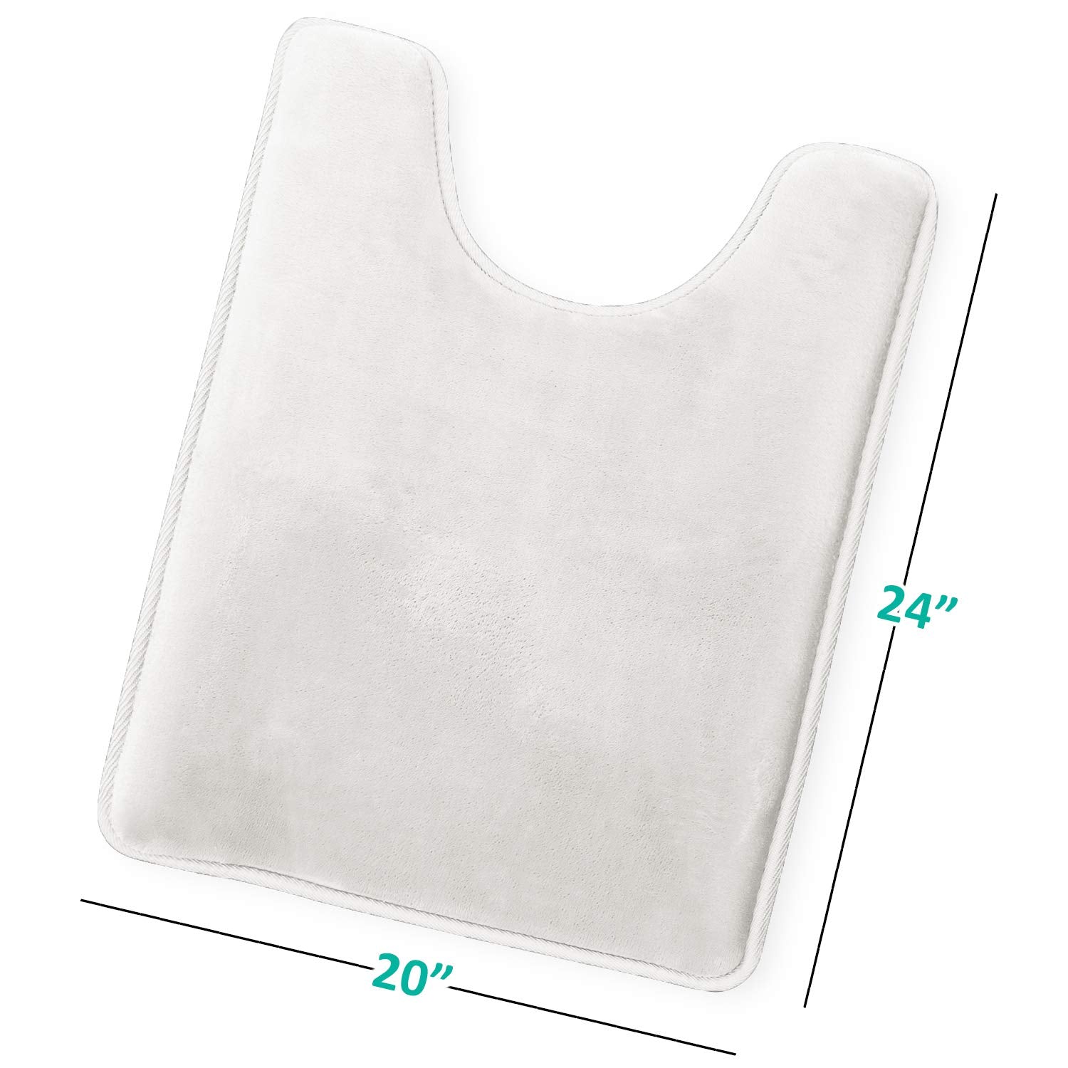 Clara Clark Bathroom Contour Rug  Ultra Soft Non Slip and Cozy  Velvet Memory Foam Toilet U-Shaped Bath Mat