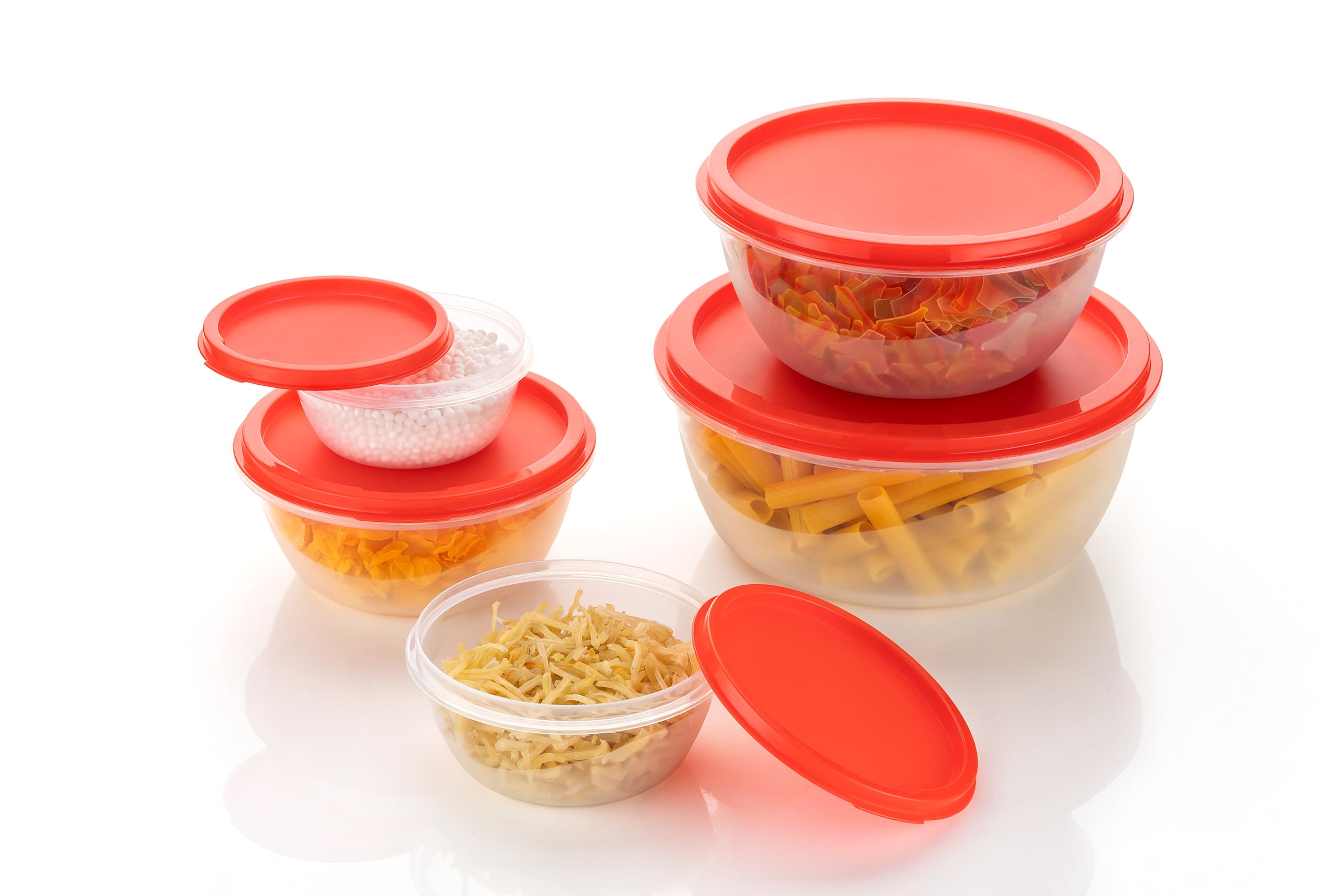 Clazkit Round Plastic Storage Jars Containers Set For Kitchen | Bpa Free Leak Proof Food Grade Material Multicolour | Set Of 52