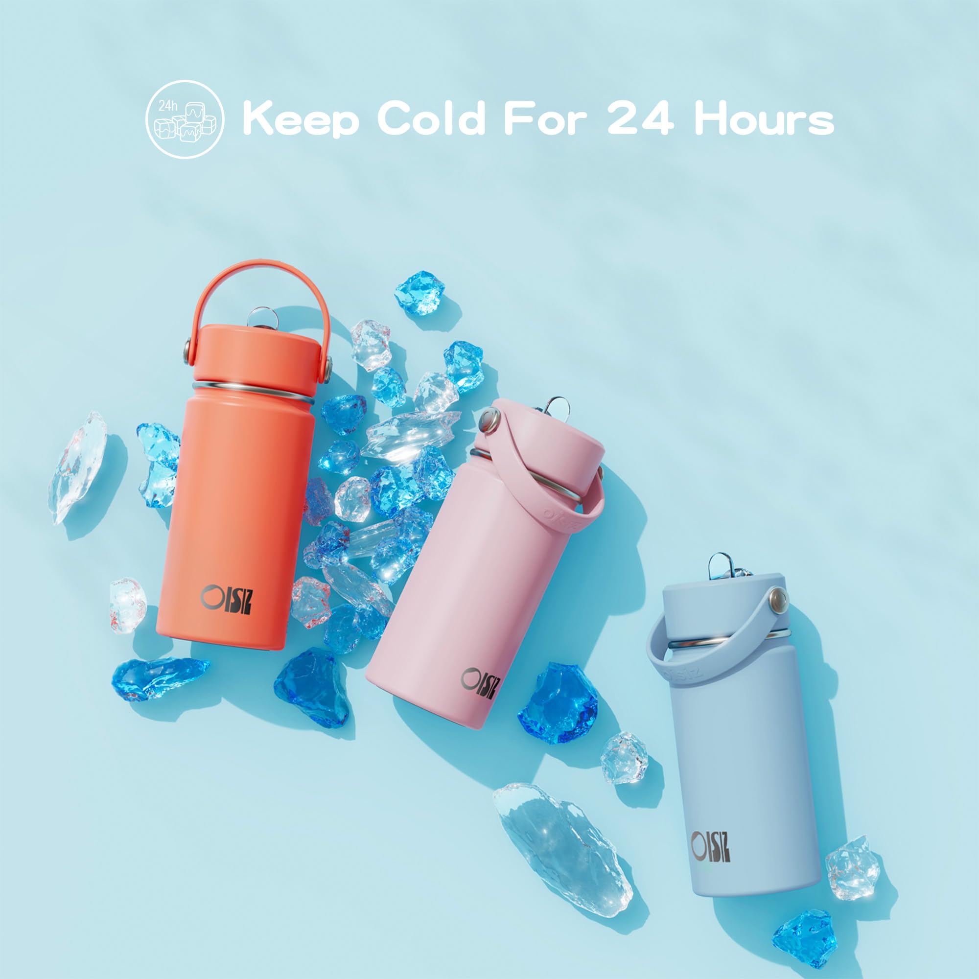 Kids Water Bottle With Straw Lid 10Oz, Vacuum Insulated 316 Stainless Steel Water Bottles For Kids For School, Leakproof Water B