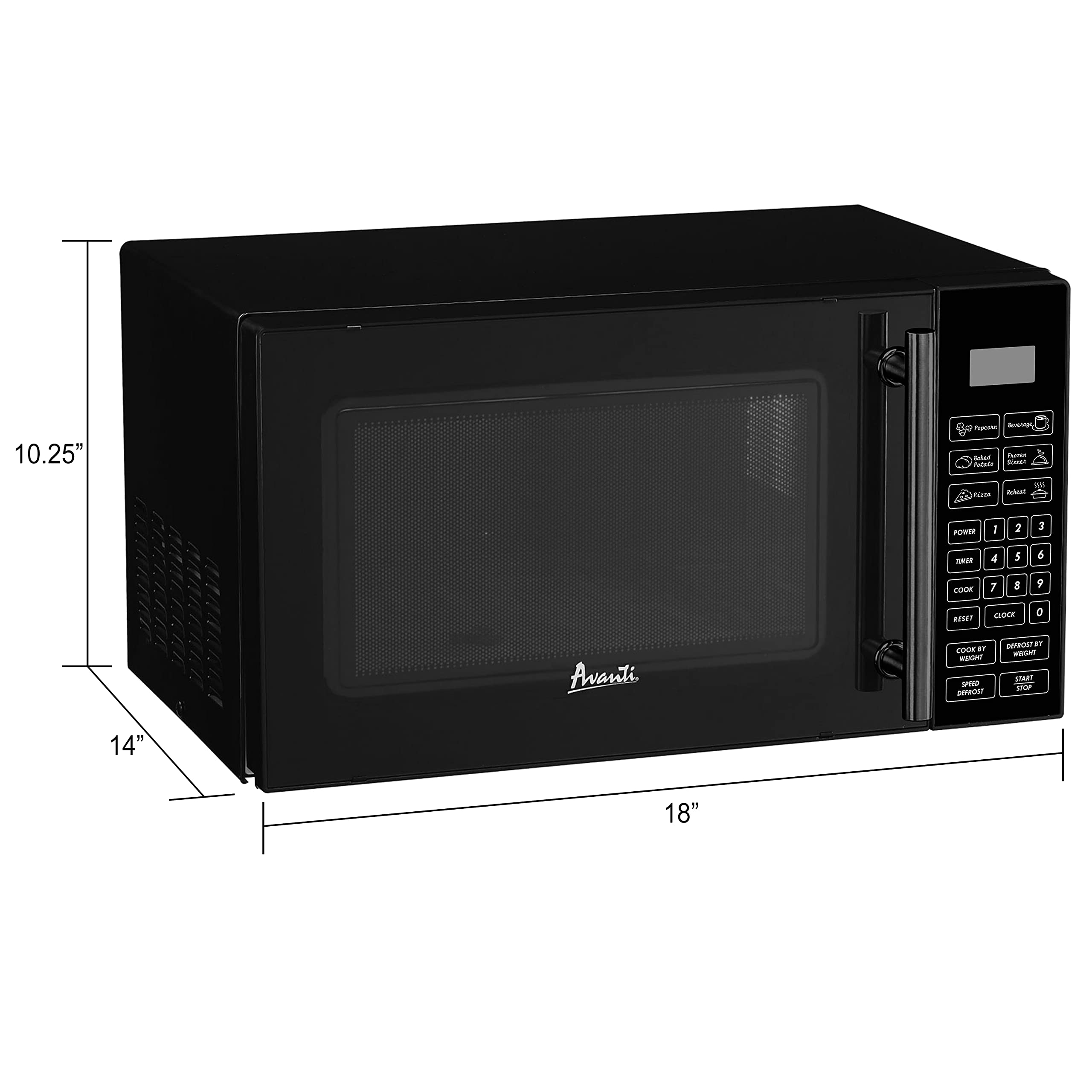 Avanti Mt81K1Bh Microwave Oven 700-Watts Compact With 6 Pre Cooking Settings, Speed Defrost, Electronic Control Panel And Glass