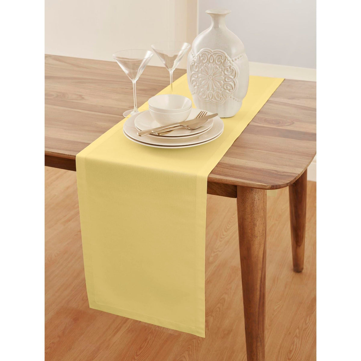 Spring Table Runner 108 Solino Home Yellow Spring Table Runner 108 Inches Long - Cotton Linen ...