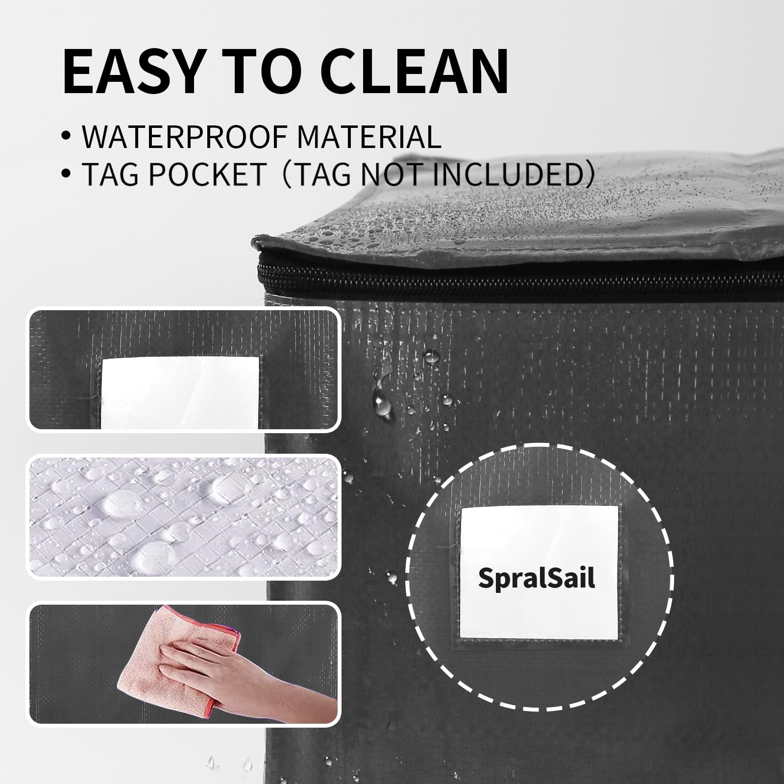 Spralsail Moving Bags, 93L Extra Large Storage Bags With Zippers & Handles, Waterproof Totes For Storage Clothes, Bedding & Blan