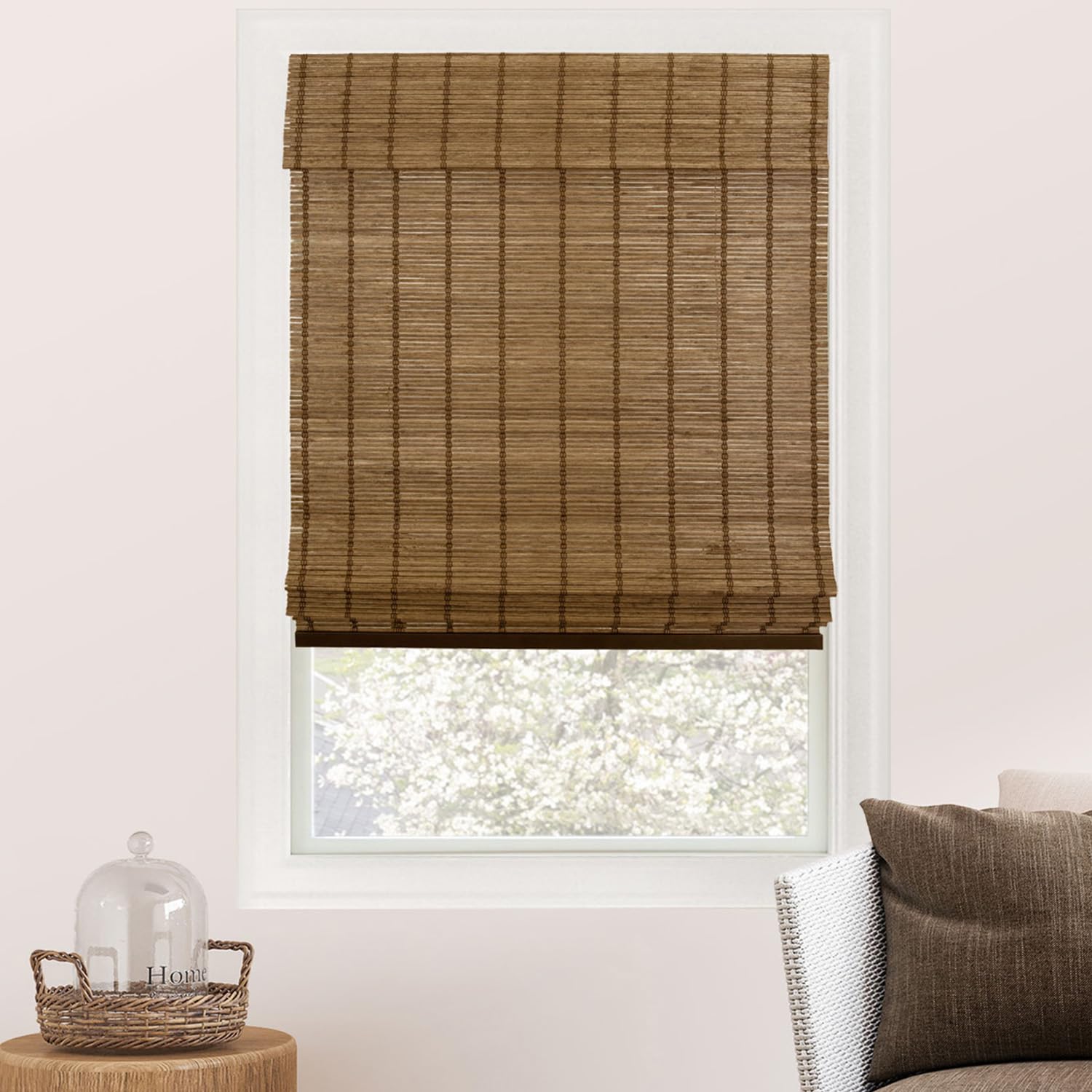 CHICOLOGY Home, Roman Bamboo Patio, Blinds, Window Shade, 23 W X 64 H, Elk