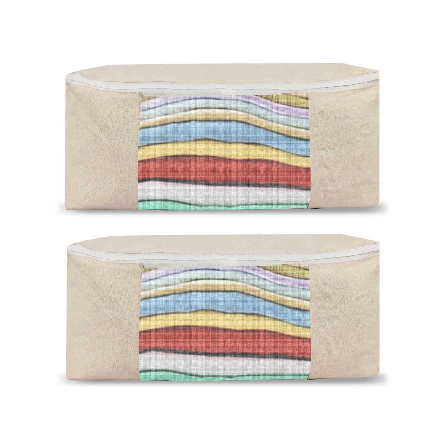 HOLLO Cotton Saree Bags Saree Storage Bags With Zip Cover Lehenga Covers With Zip Saree Organizer For Women Dresses, Sarees, Leh