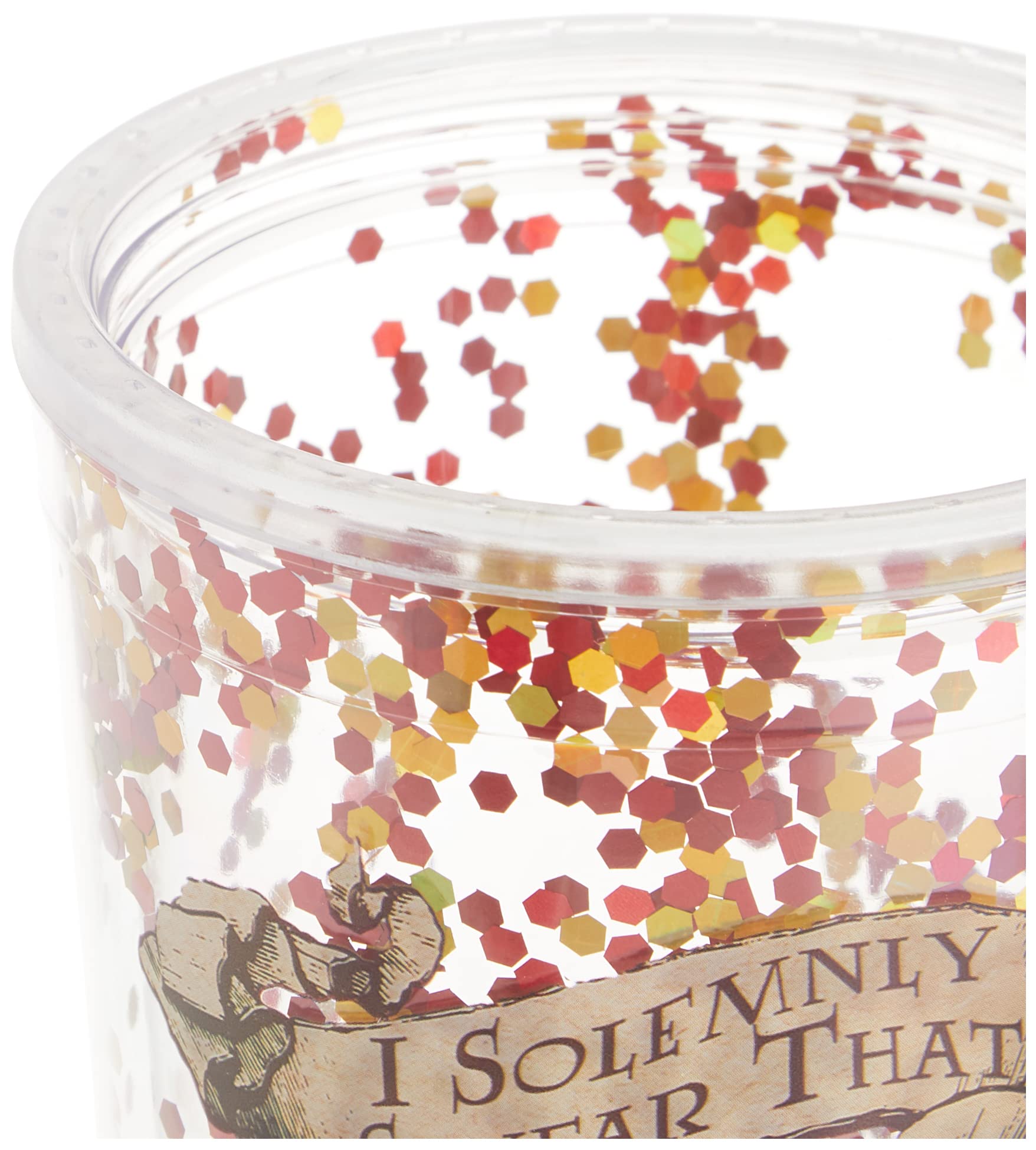 Spoontiques - Harry Potter Tumbler - Solemnly Swear Glitter Cup With Straw - 20 Oz - Acrylic - Multicolored