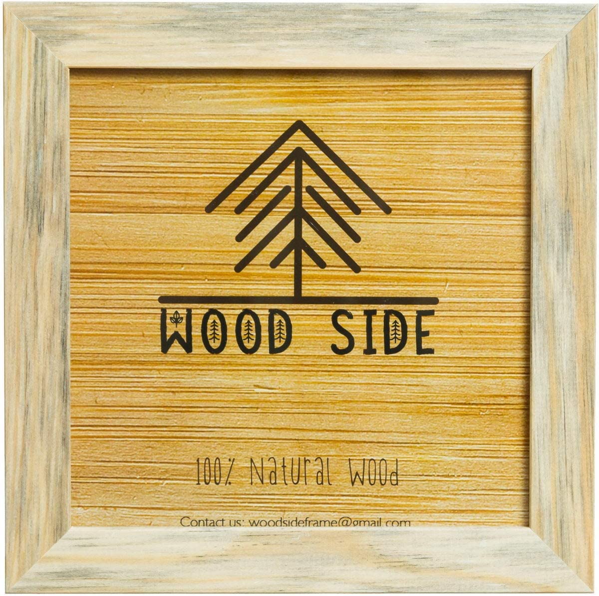 Rustic Wooden Square Picture Frame 12x12 - Natural Eco Distressed Wood Wall Mounting Barnwood Photo Frame