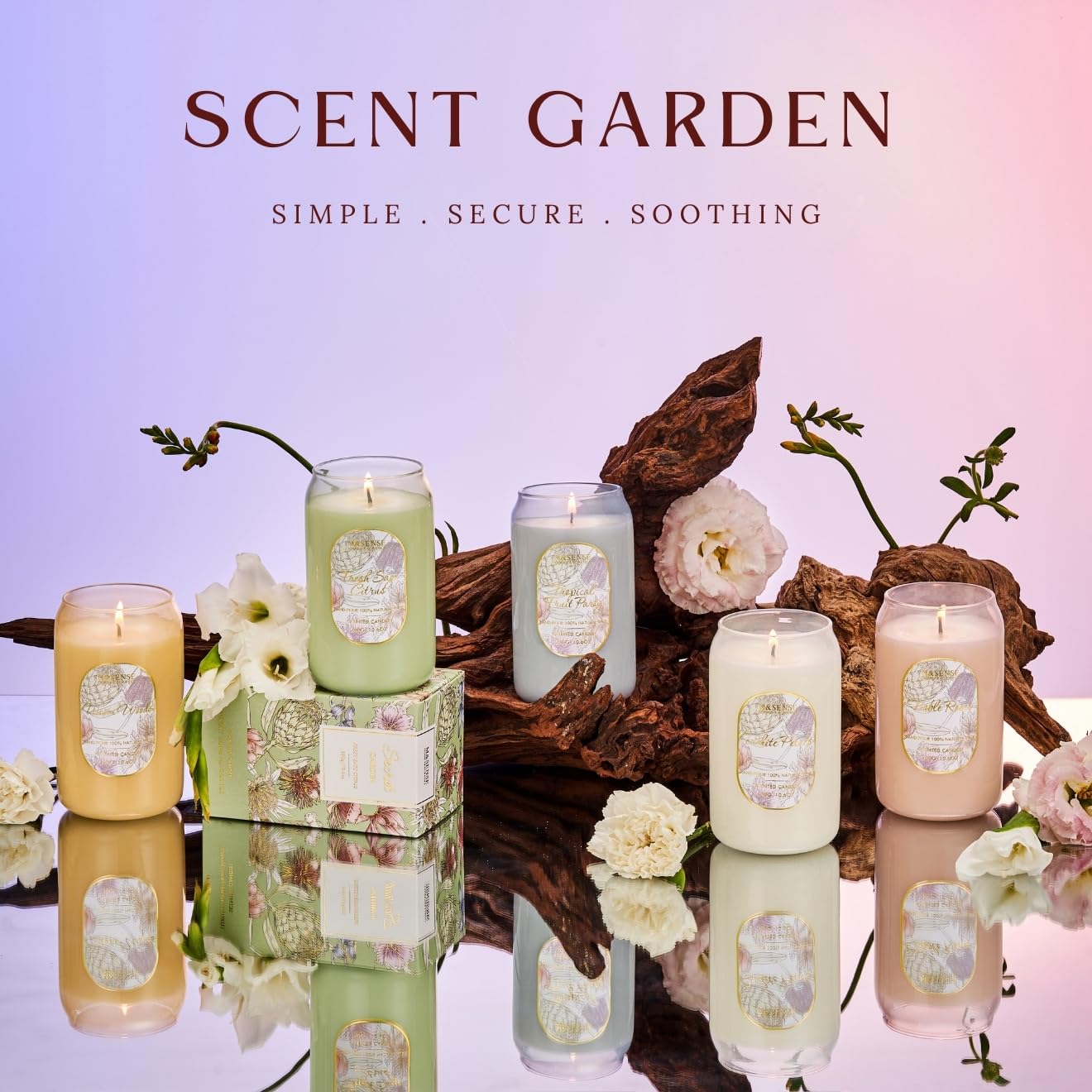 M&SENSE Aromatherapy Pink Soy Scented Candle Gift-Fresh Roses Scent, 10.6 oz, 60-Hour Burn, Elegant Stress Relief Candles Gift f