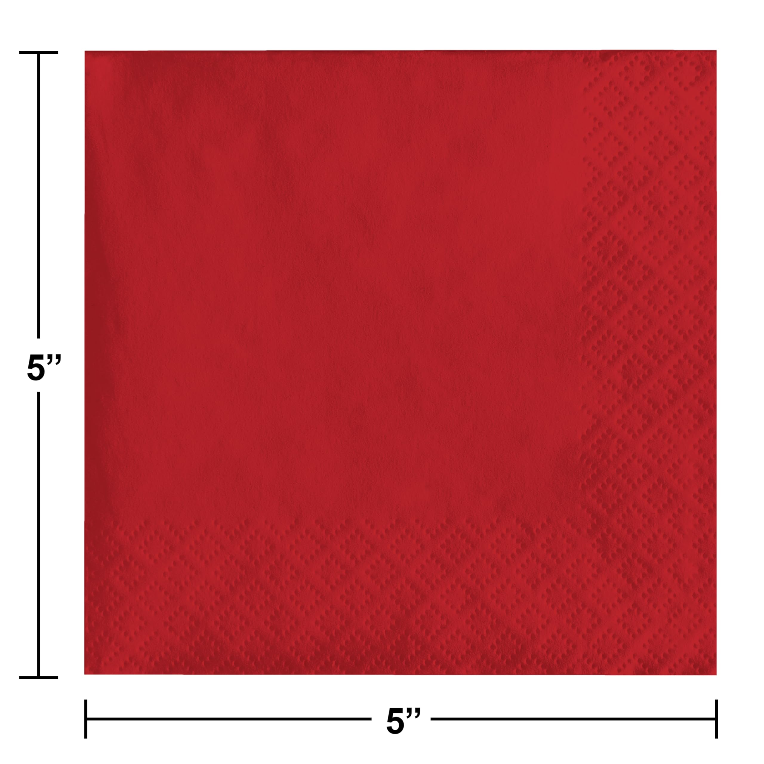 Creative Converting 200-Count Touch Of Color Paper Beverage Napkins, Classic Red