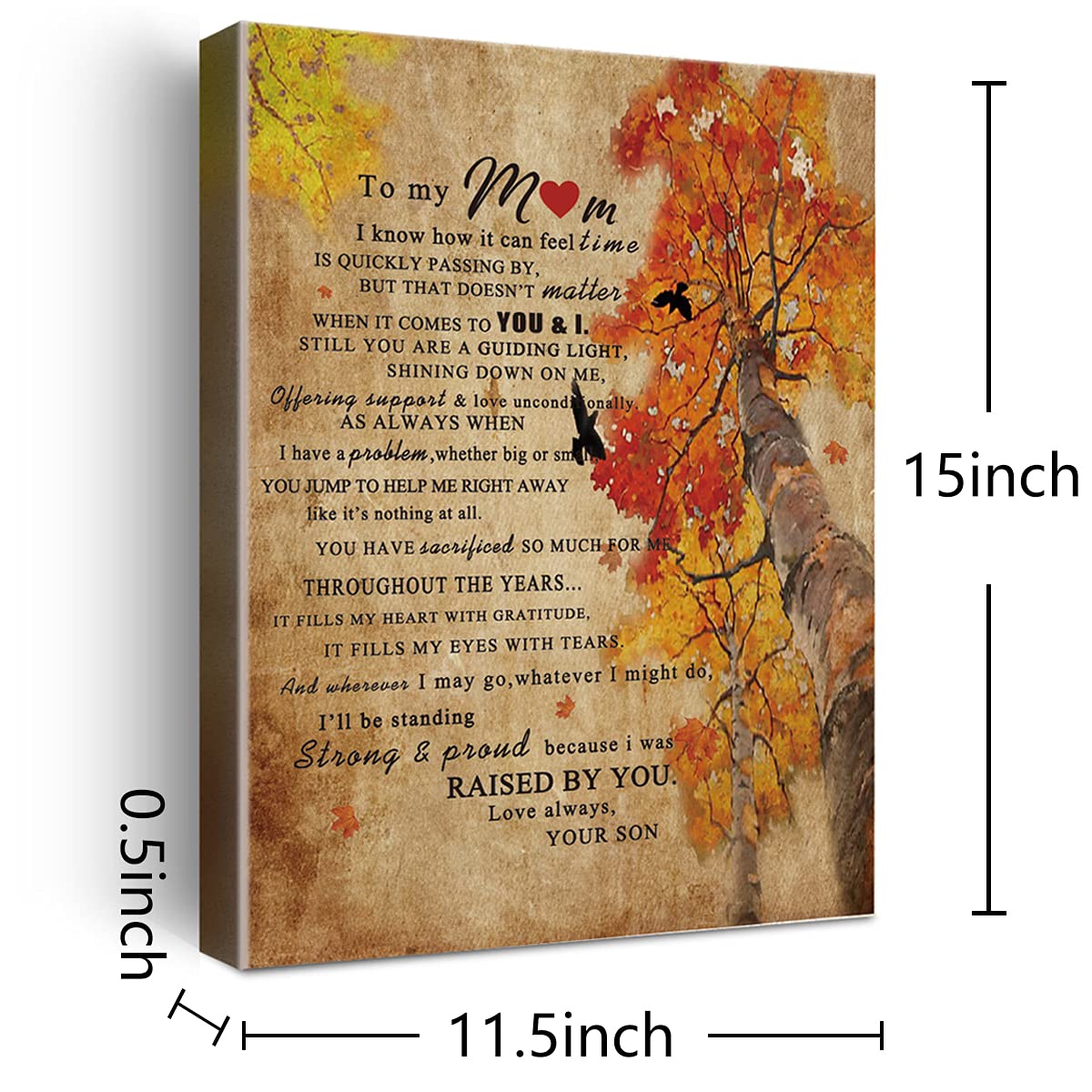 Wailozco Gifs For Mom -Hangable Canvas Poem Prints Framed Poster Wall Art For Mom From Daughter-Meaningful Mom Gifts,Mom Home Be