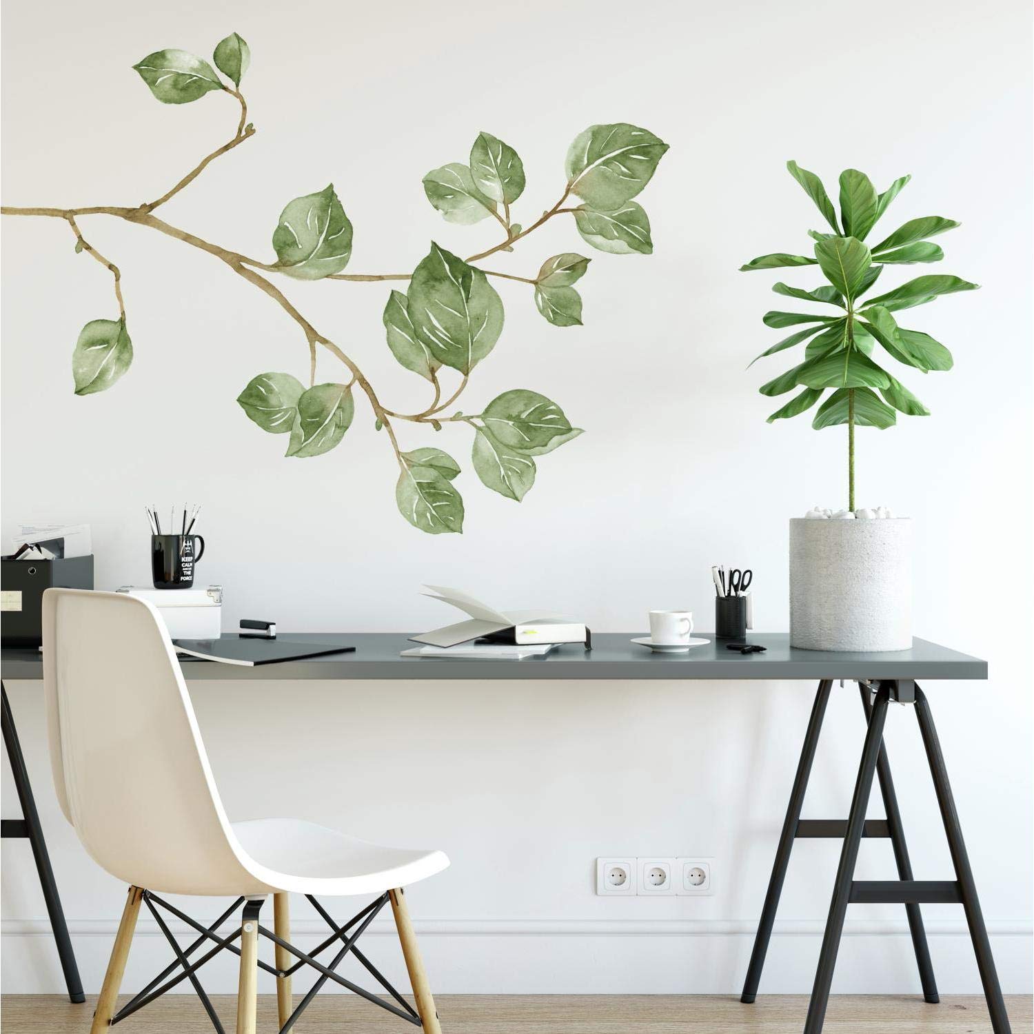 Roommates Rmk4080Gm Leaf Twig Peel And Stick Giant Wall Decals