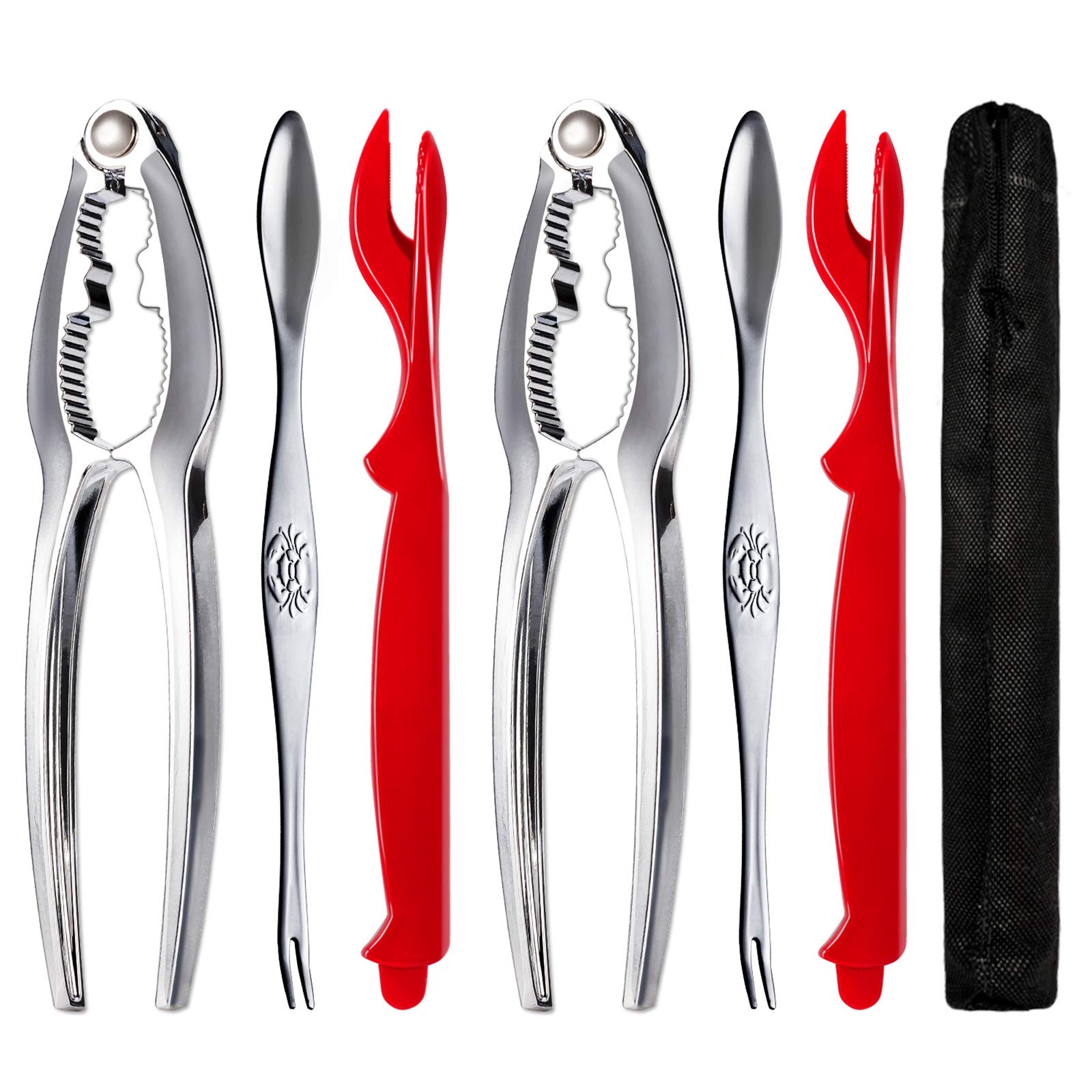 Crab Leg Crackers - Crab Crackers And Tools Set With Stainless Steel Seafood Utensils Crackers & Forks Cracker, Shellfish Cracke