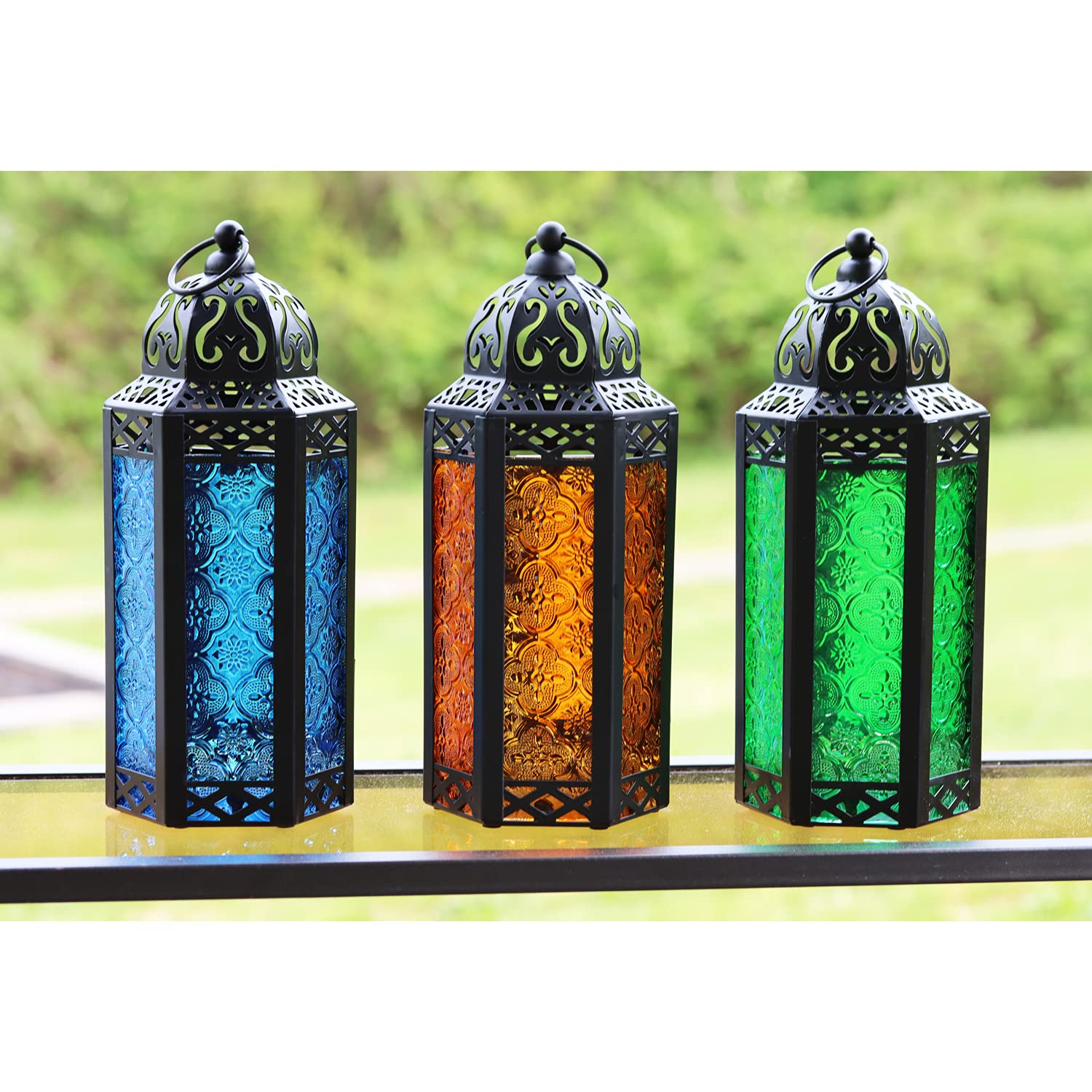 VELA LANTERNS Moroccan Lamp Lantern Decorative Candle Holder for Indoor Outdoor Home Decor, Patio, Weddings, Ramadan Decorations