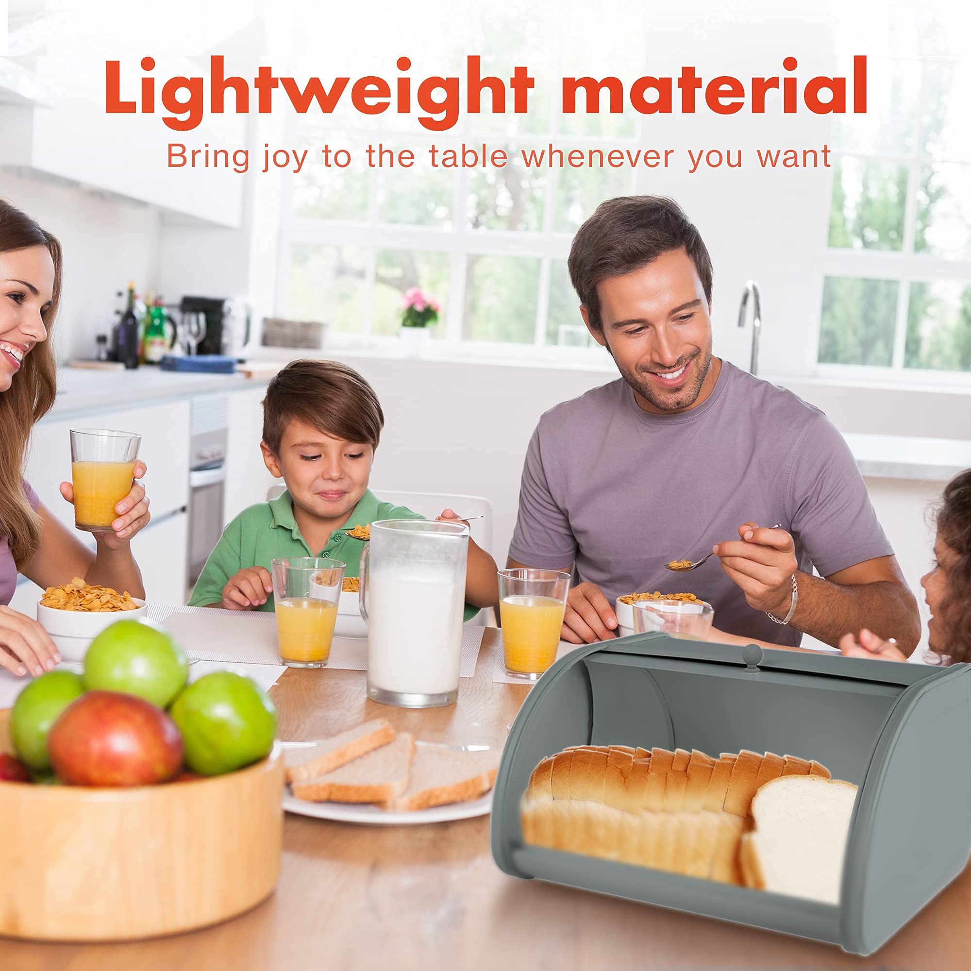 Bread Box For Kitchen Countertop, Bread Container Metal Bread Saver, Bread Storage Container Bread Bin, Bread Keeper Kitchen Far