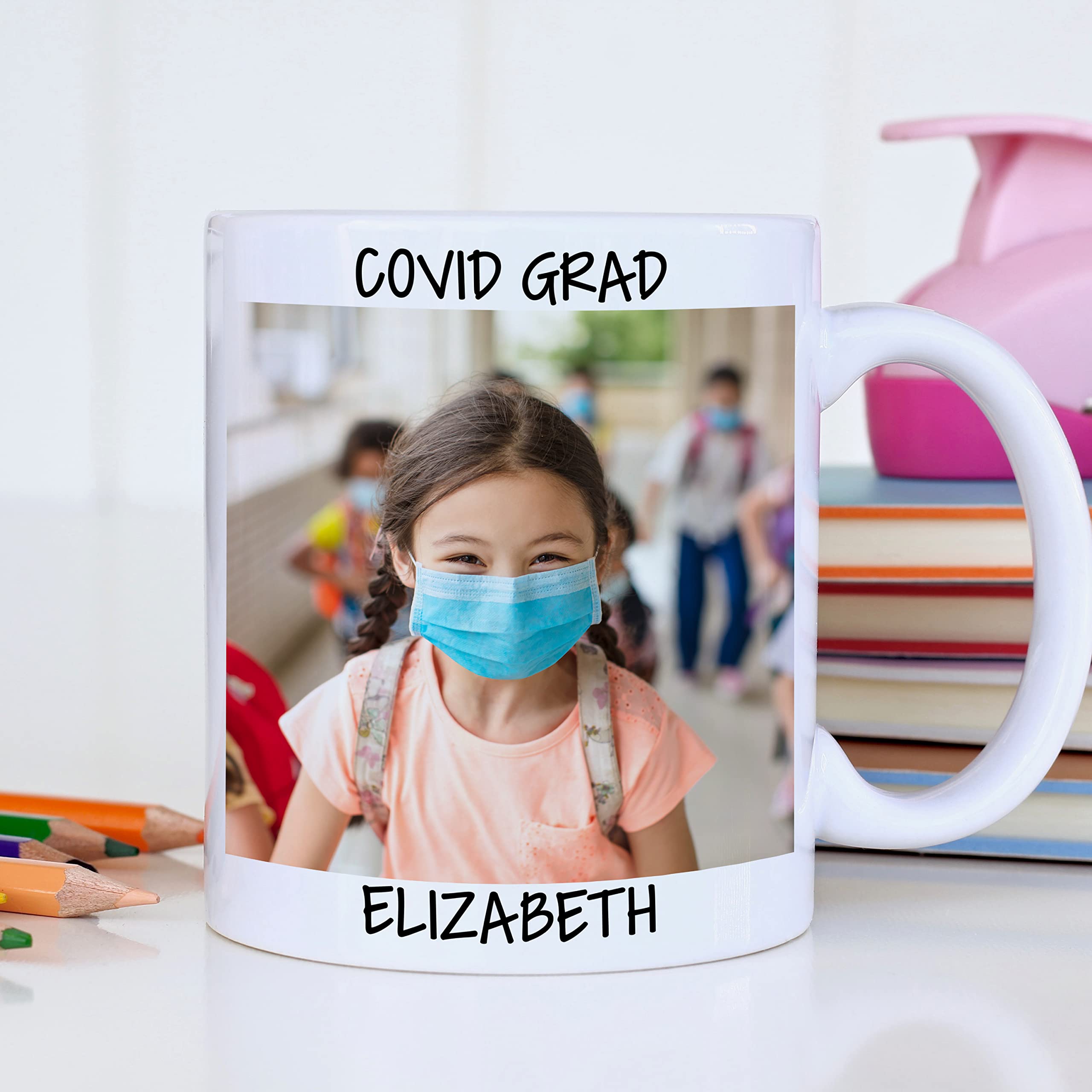 Personalization Lab Heat Sensitive Ceramic Coffee Mug, 11 oz, Color Changing, Custom Photo, Text, Logo, Double Sided, Funny, Hom