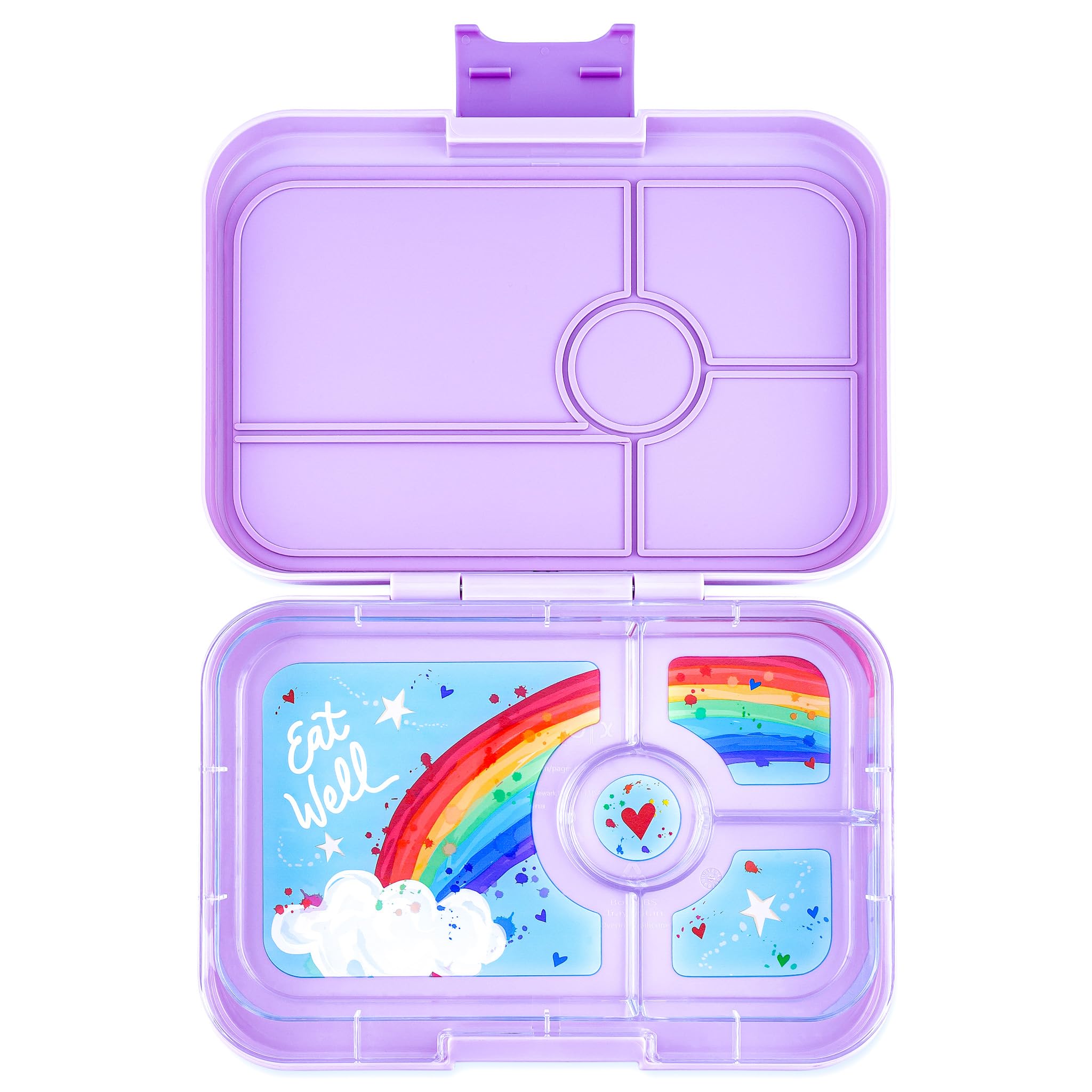 Yumbox Tapas (Seville Purple Rainbow) - Large Leakproof Bento Lunch Box For Adults/Kids, 4 Compartments - 4.2 Cups Capacity
