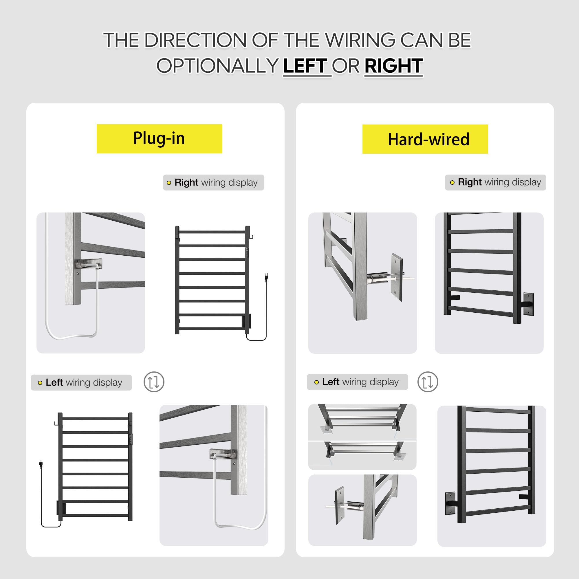 P&Bhusri Heated Towel Rack, 10-Bar Towel Warmer Rack For Bathroom, Wall Mounted Towel Warmer, Electric Towel Drying Rack With Ti