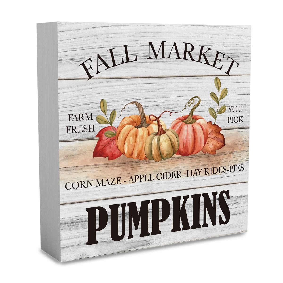 Fall Market Pumpkins Harvest Sign Fall Decorations for Home Office Indoor Fall Desk Decor for Bathroom Bedroom Autumn Thansgivin