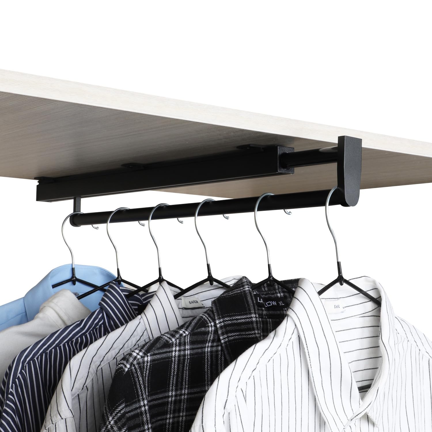 BaiNong pull out closet rod valet rod closet pull out pants rack for closet black valet rods for closets 13-3/8 inch pull out te