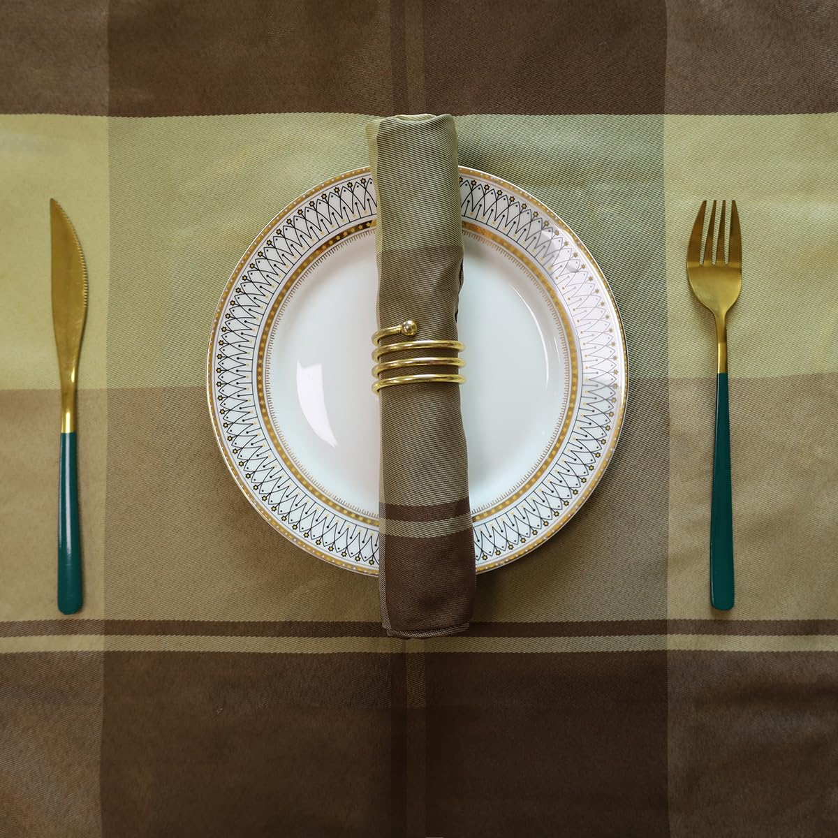 Sastybale Checkered Style Cloth Napkins 20 X 20 Inch 4 Pieces Washable Comfortable For Restaurant Family Dinners Weddings Partie