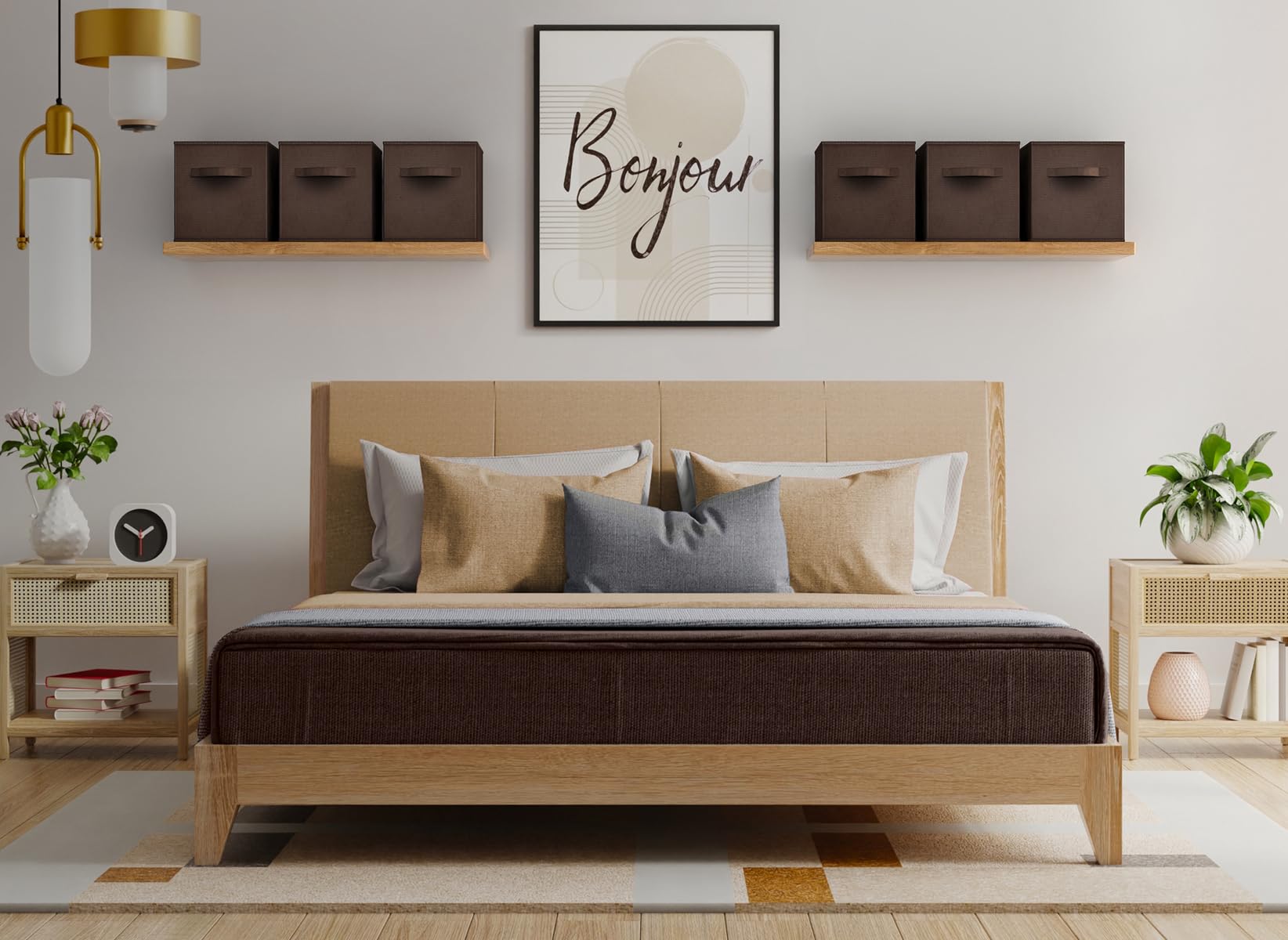 Sorbus Fabric Storage Cubes - 6 Foldable Storage Bins For Organizing Pantry, Cubbies, Toy Box - Clothes Storage & Closet Organiz