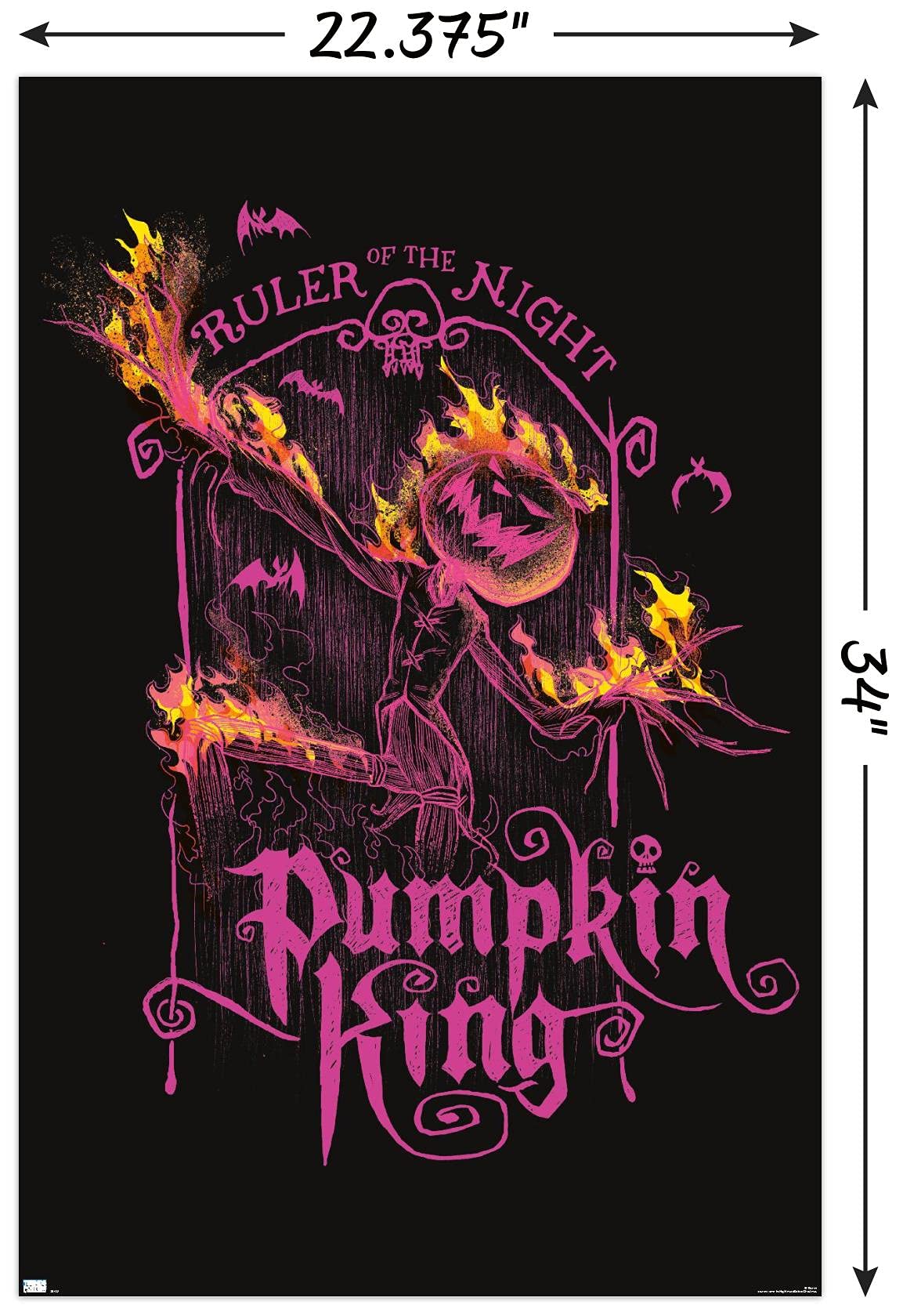 Trends International Disney Tim Burton'S The Nightmare Before Christmas-Ruler Neon Wall Poster, 22.375'' X 34'', Unframed Versio